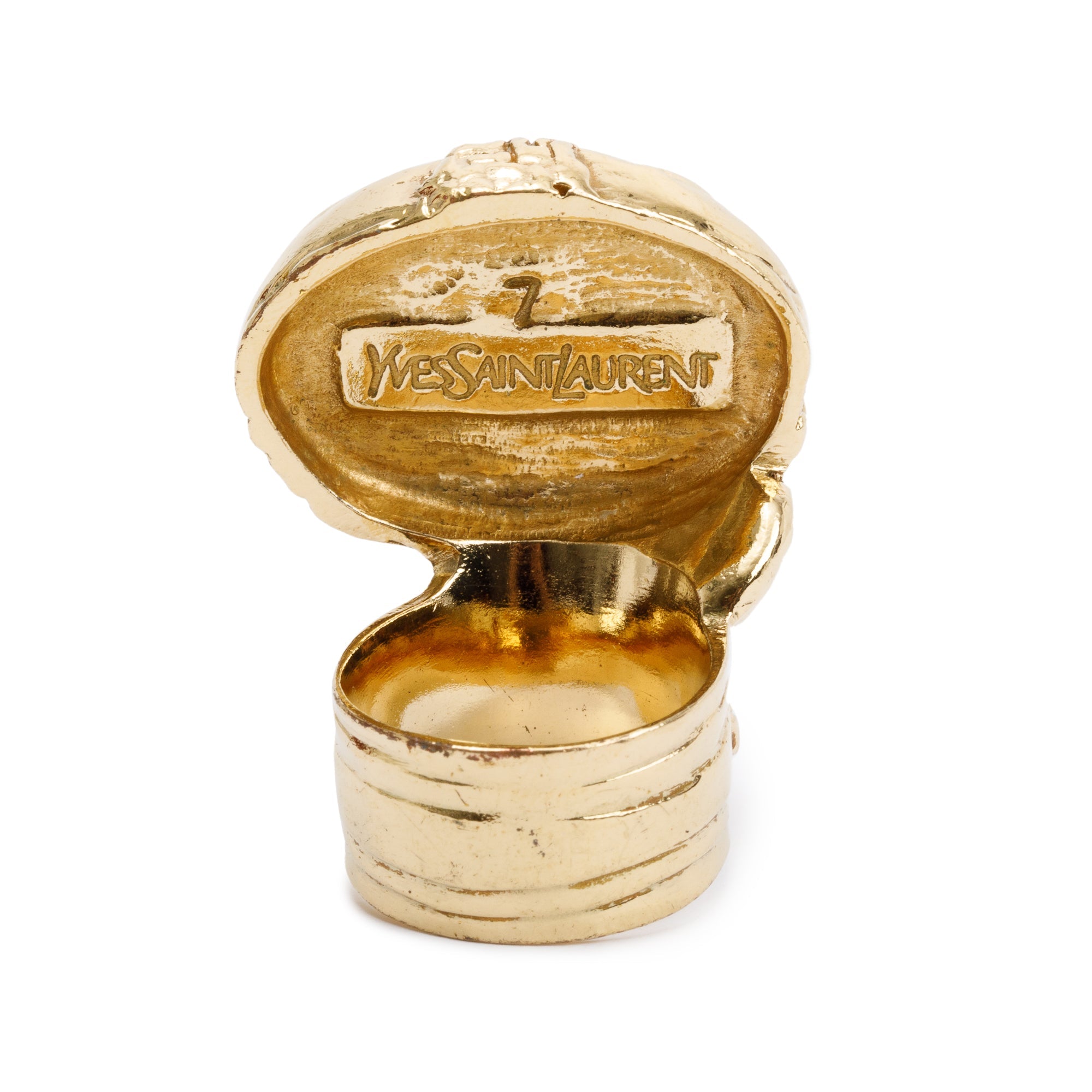 Saint Laurent Gold Plated Arty Ring, Size 7 w/ Box