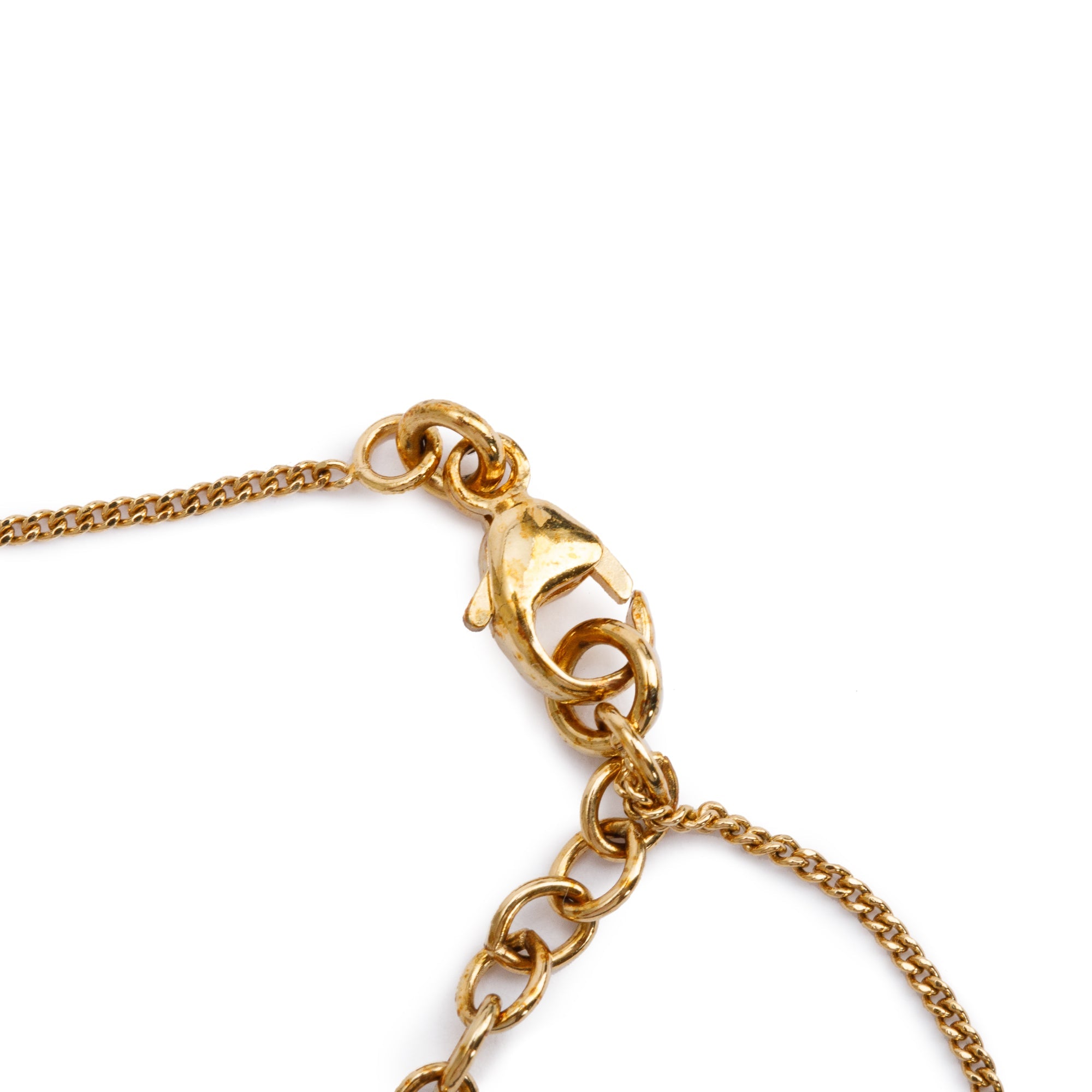 Saint Laurent Gold-Plated Metal Cassandre Charm Bracelet w/ Box