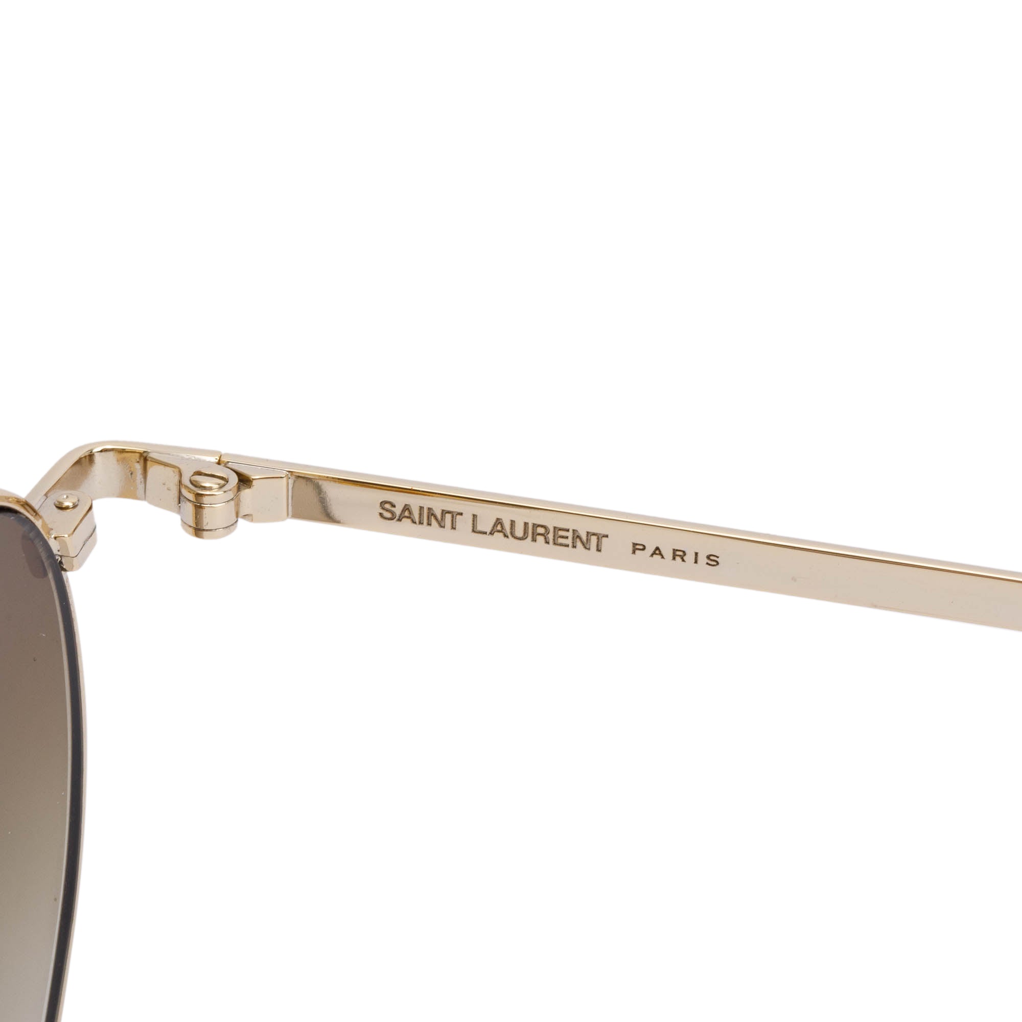 Saint Laurent Gold Tone New Wave SL 301 Loulou Heart Sunglasses w/ Case