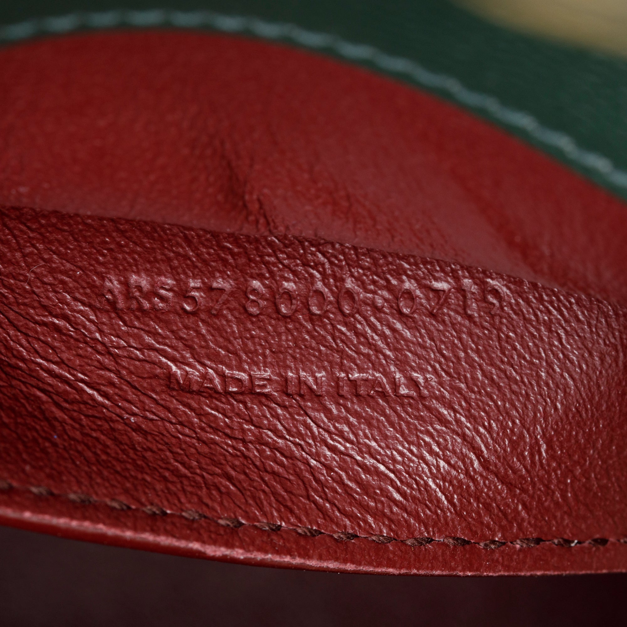 Saint Laurent Green Grain De Poudre Leather Cassandra Medium Top Handle Bag