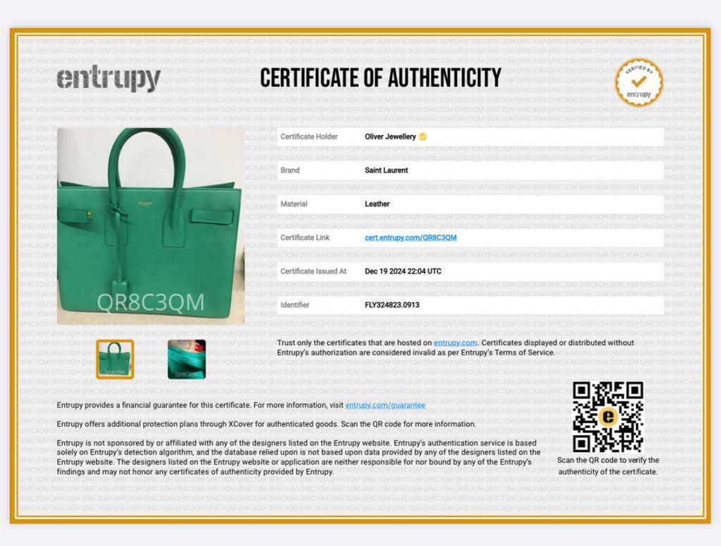 Saint Laurent Green Leather Small Sac De Jour w/ Strap