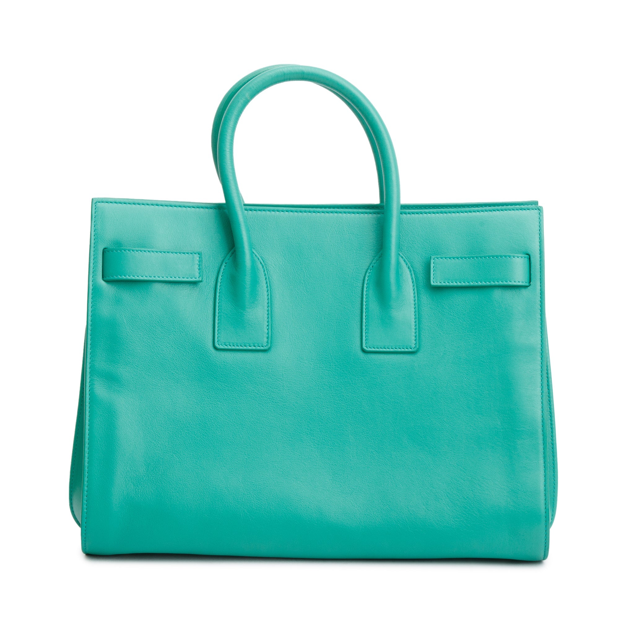 Saint Laurent Green Leather Small Sac De Jour w/ Strap