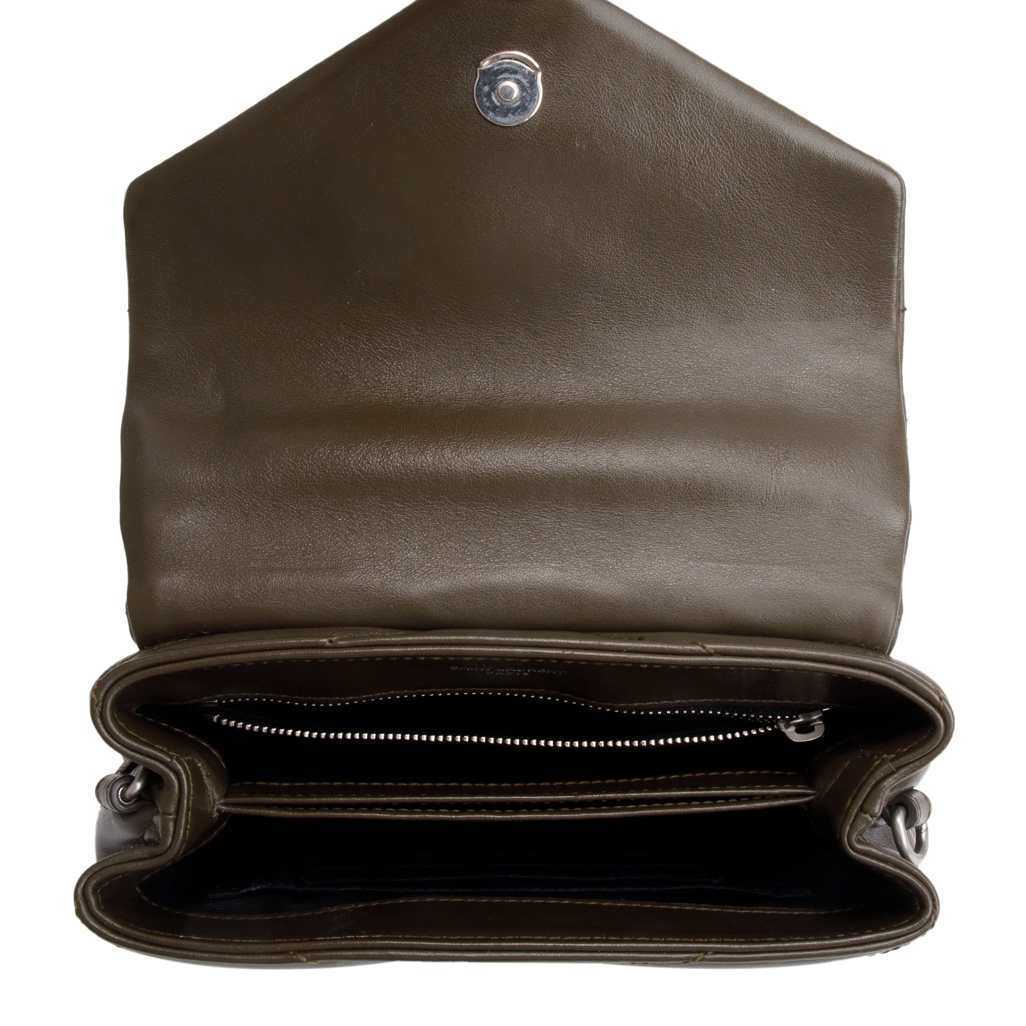 Saint Laurent Green Monogram Matelasse Toy Loulou Crossbody Bag