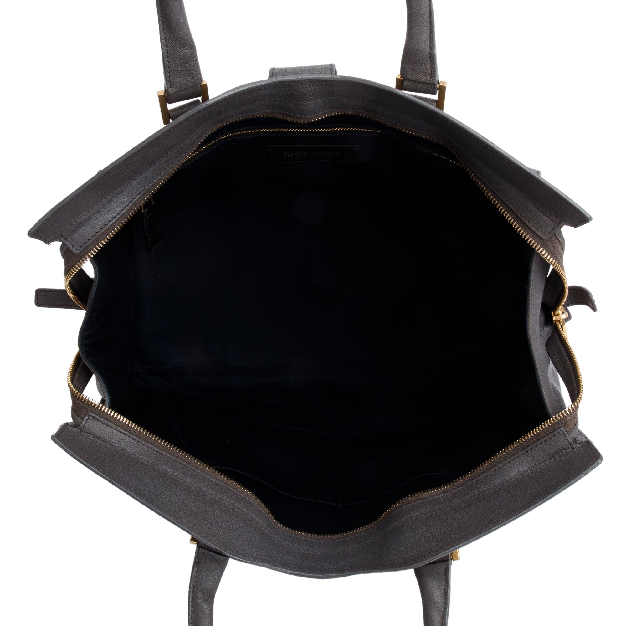 Saint Laurent Grey Calfskin Leather Medium Chyc Cabas Tote Bag