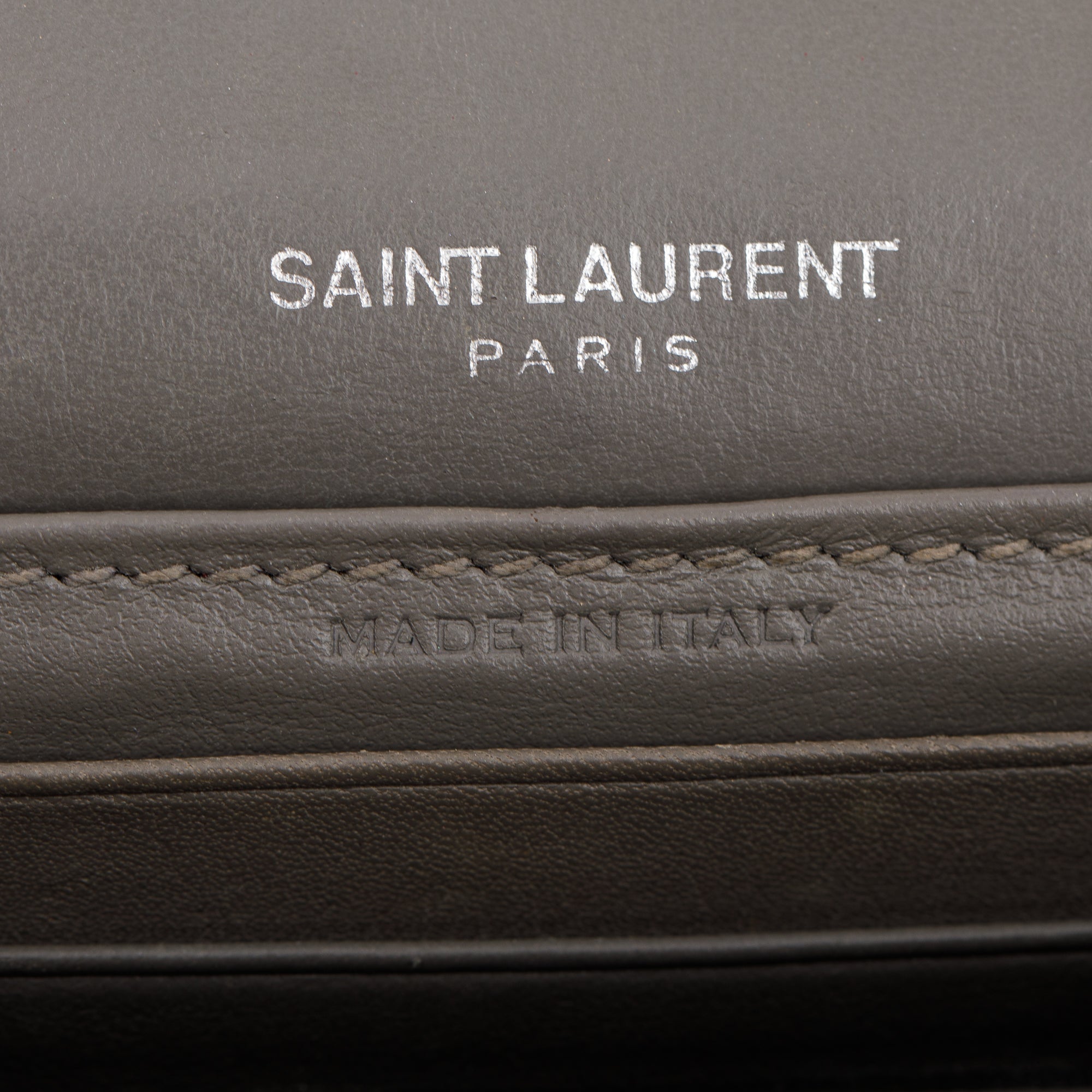 Saint Laurent Grey Crocodile Embossed Sunset Chain Wallet