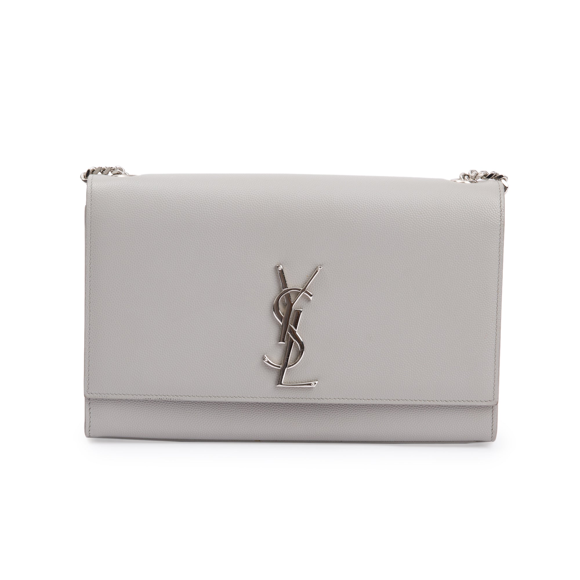 Saint Laurent Grey Grain De Poudre Leather Medium Kate Bag