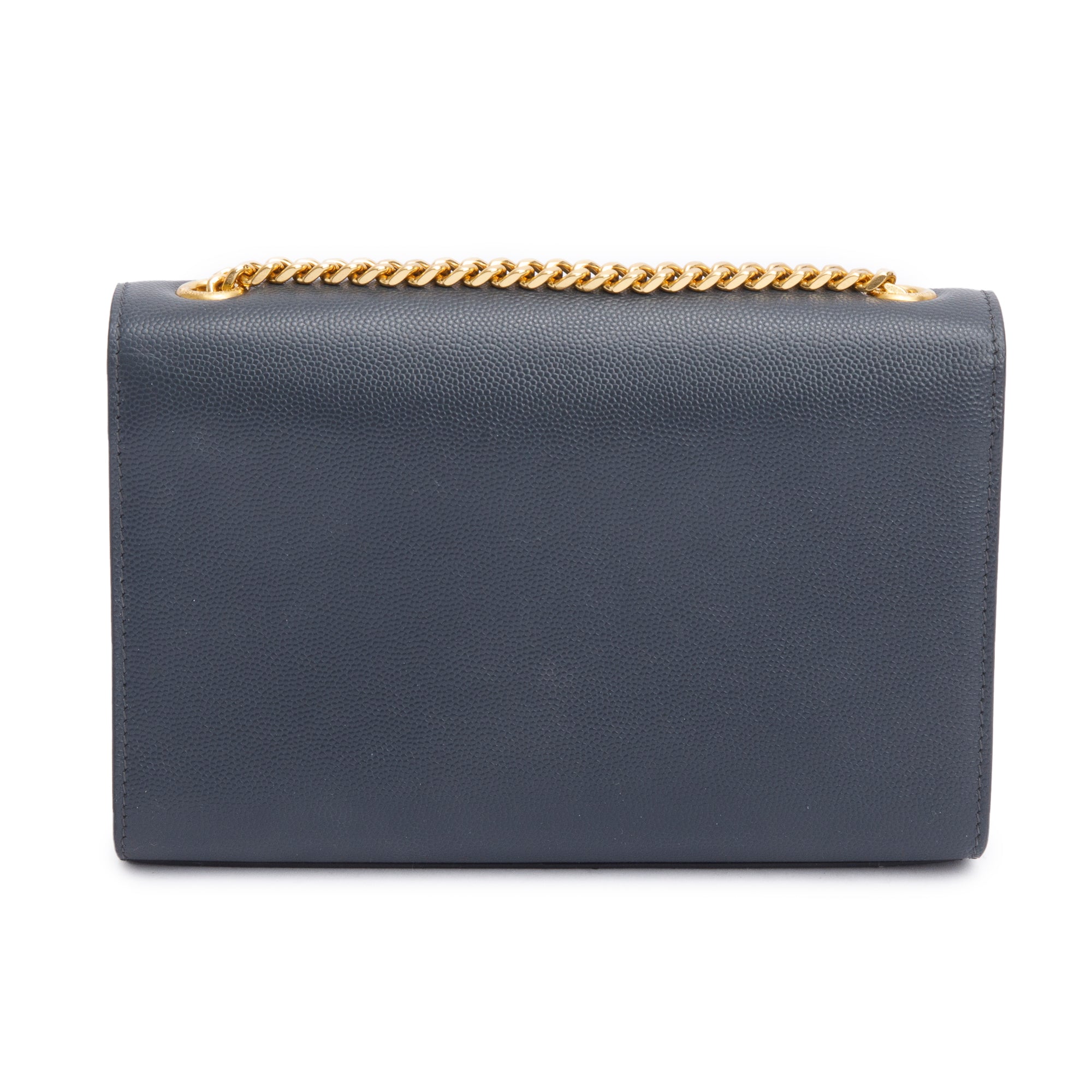 Saint Laurent Grey Grain De Poudre Leather Small Monogram Kate Bag
