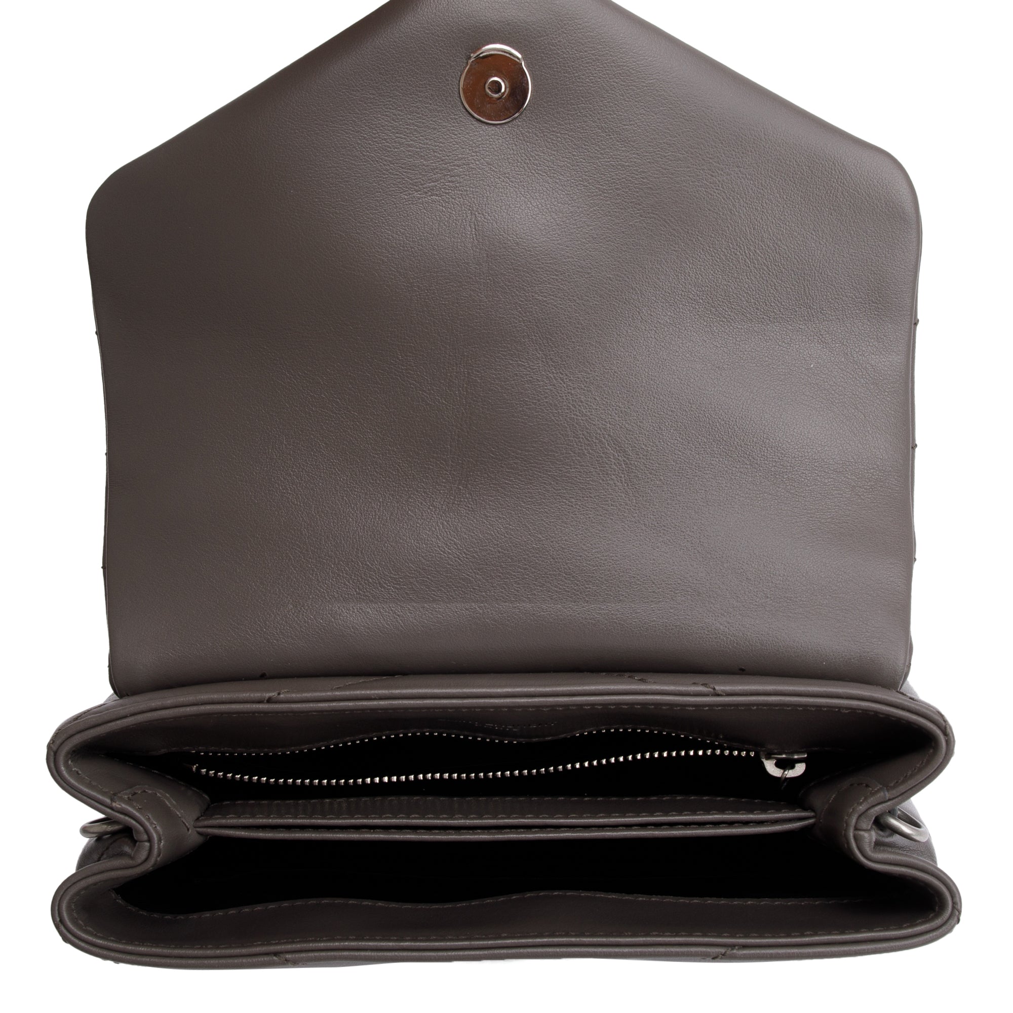 Saint Laurent Grey Monogram Matelasse Toy Loulou Crossbody Bag