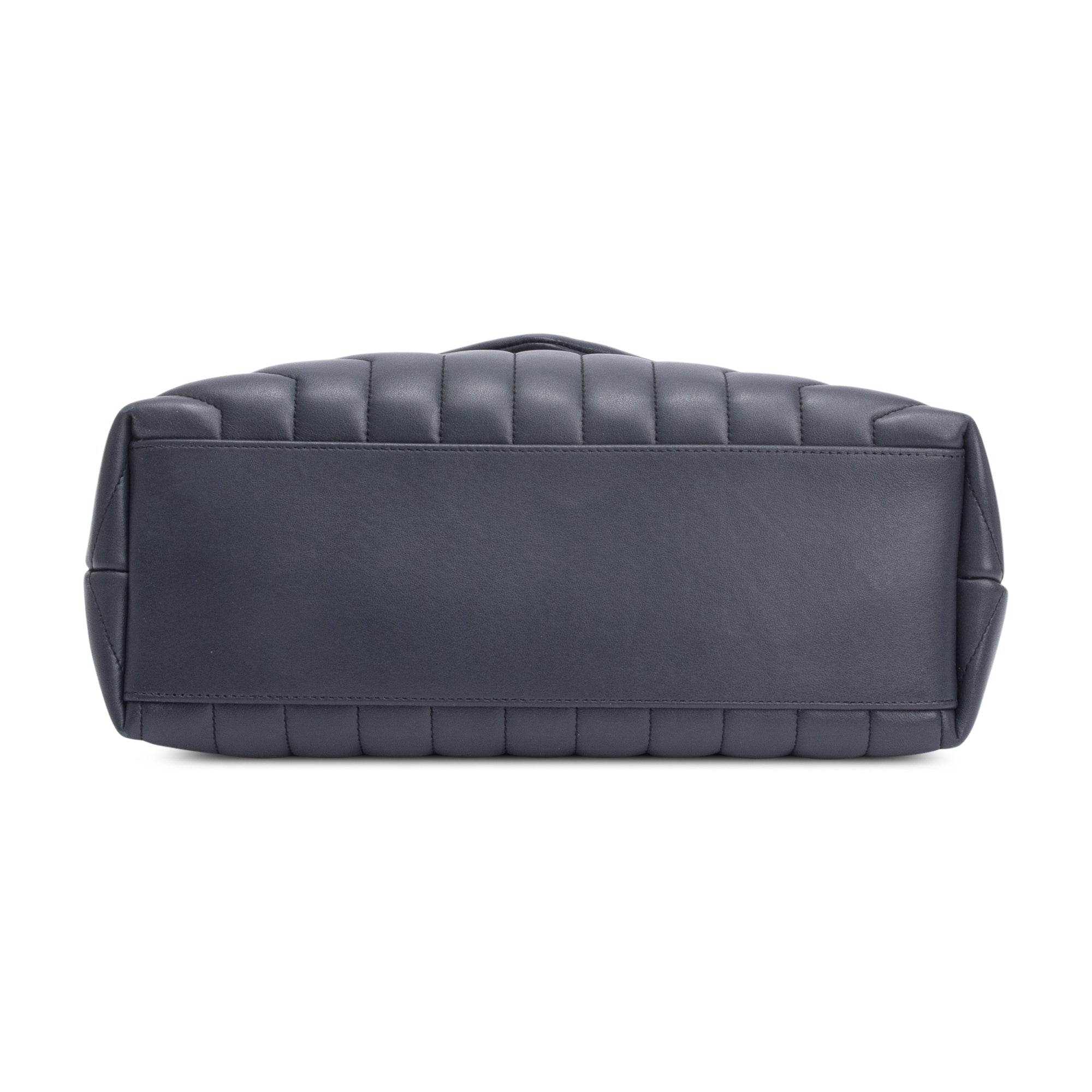 Saint Laurent Grey Quilted Leather Medium Loulou Monogram Shoulder Bag