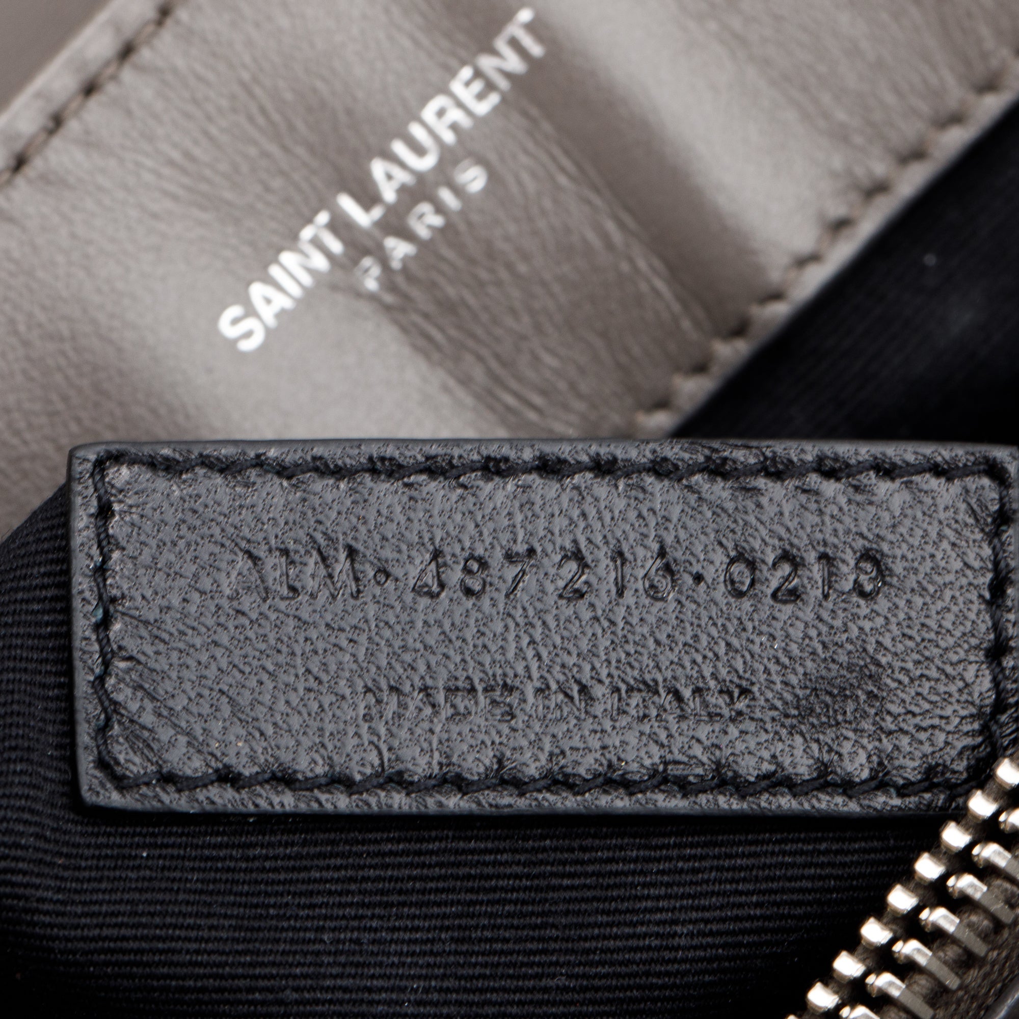 Saint Laurent Grey Quilted Leather Medium Loulou Monogram Shoulder Bag w/ Receipt