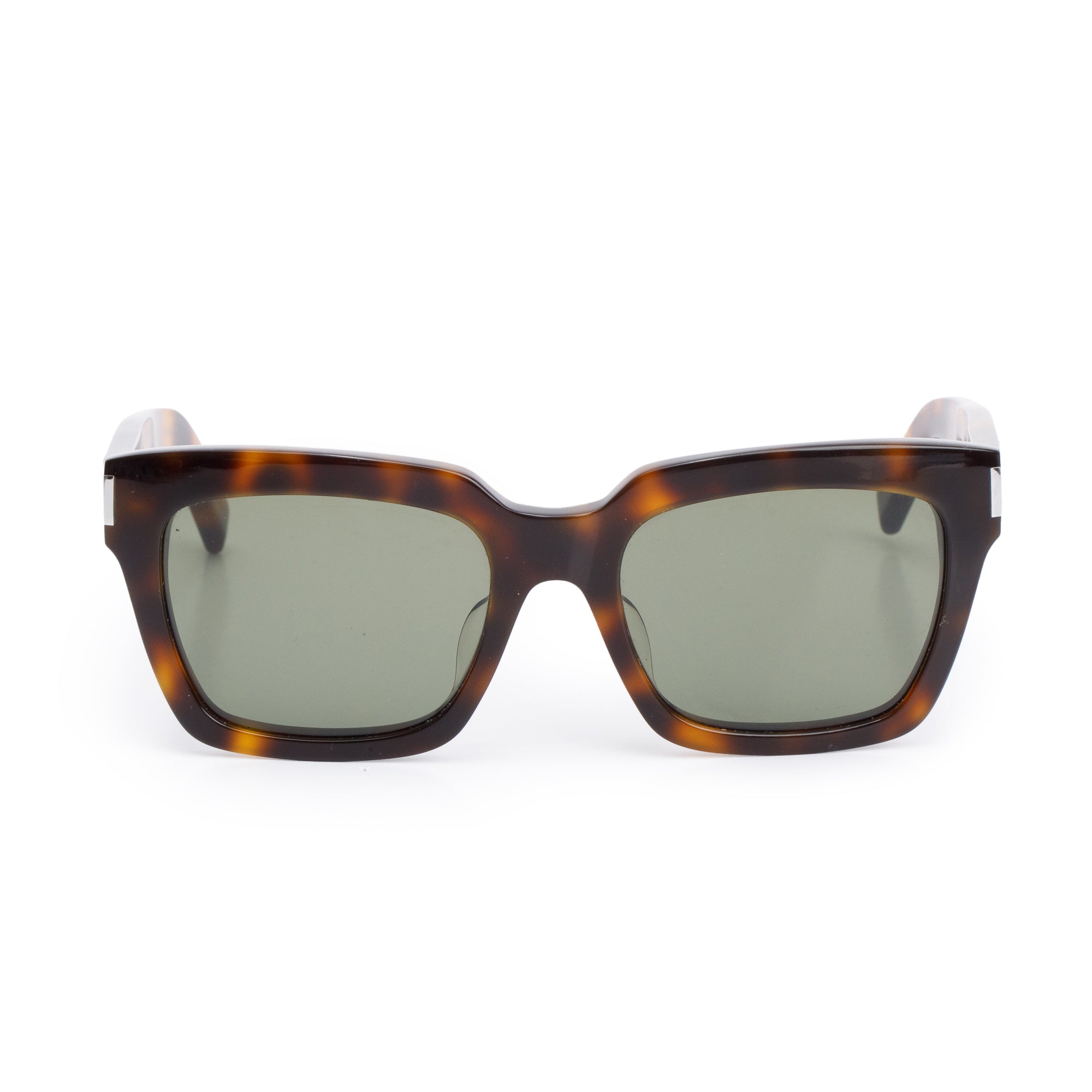 Saint Laurent Havana Acetate Bold 1 003 Square Sunglasses w/ Case