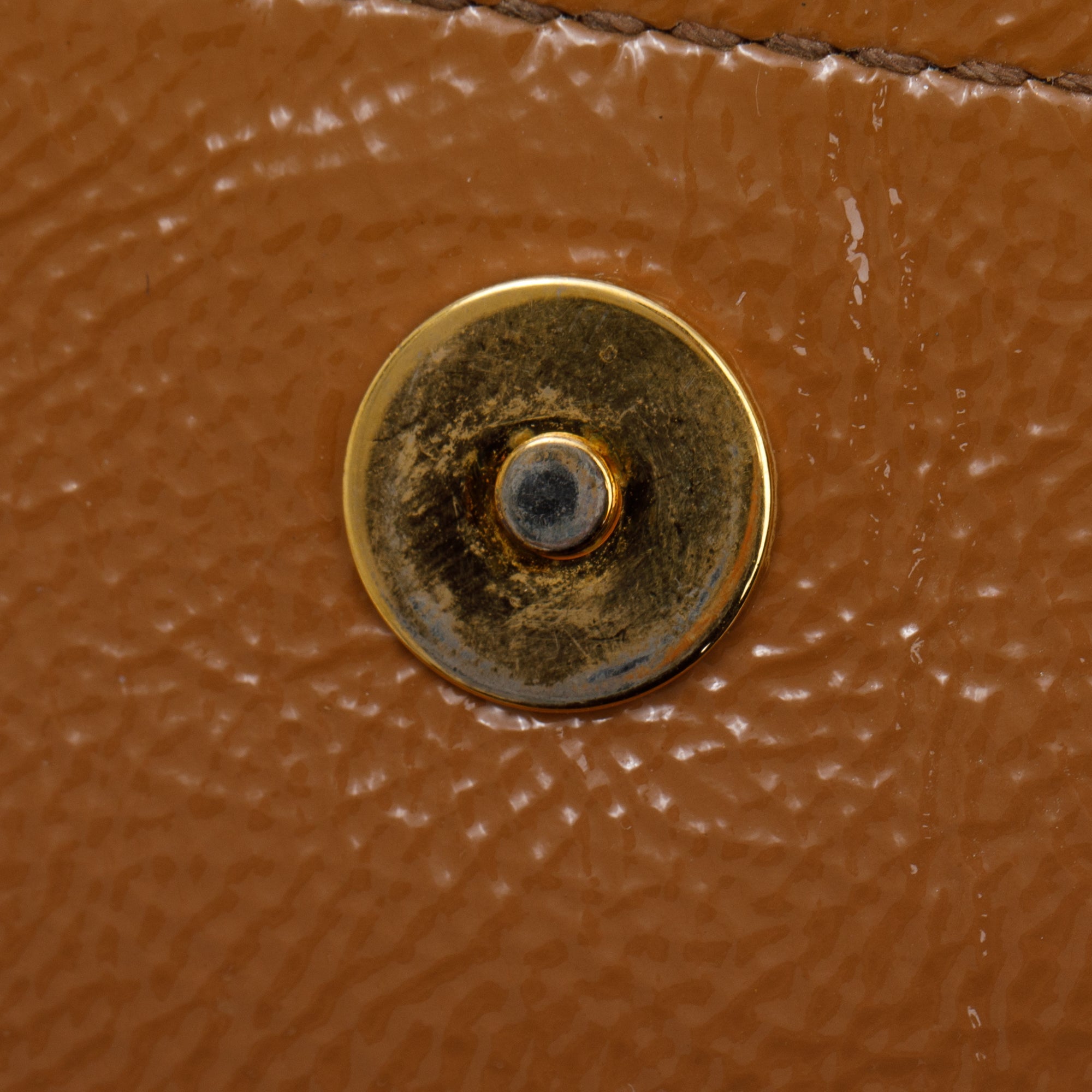 Saint Laurent Large Brown Patent Leather Belle de Jour Clutch