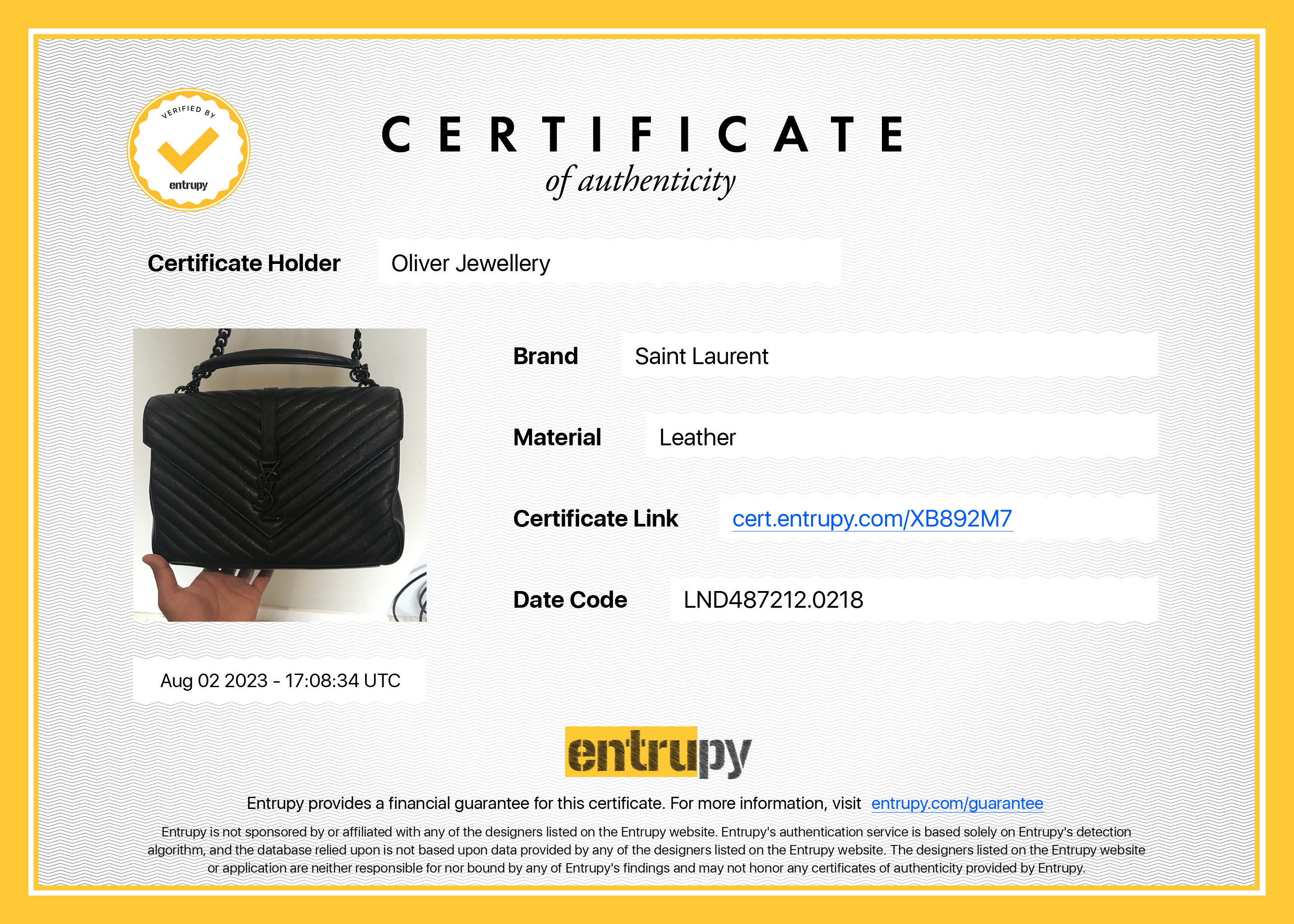 Saint Laurent Large Chevron College Bag