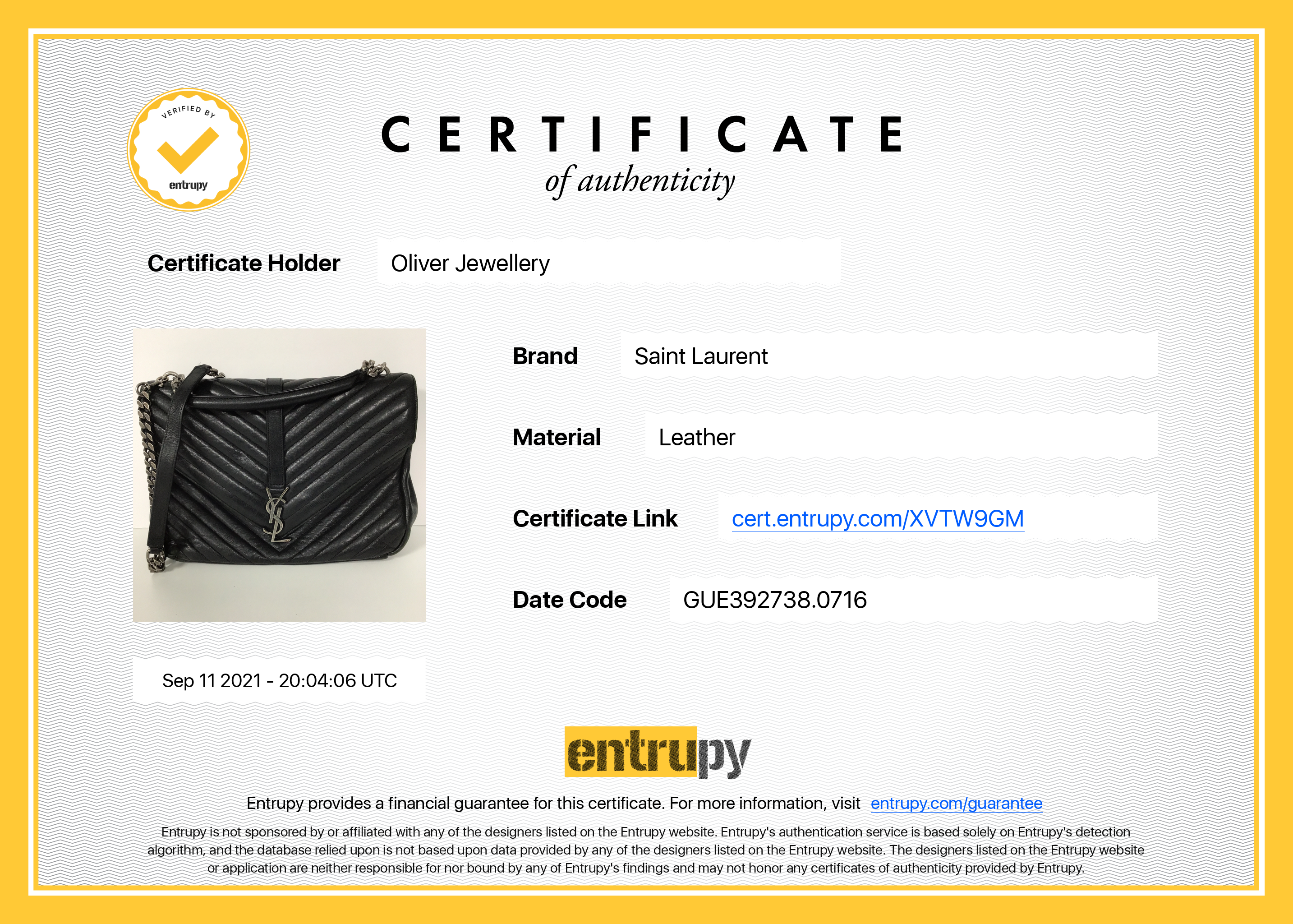 Saint Laurent Large Chevron College Bag