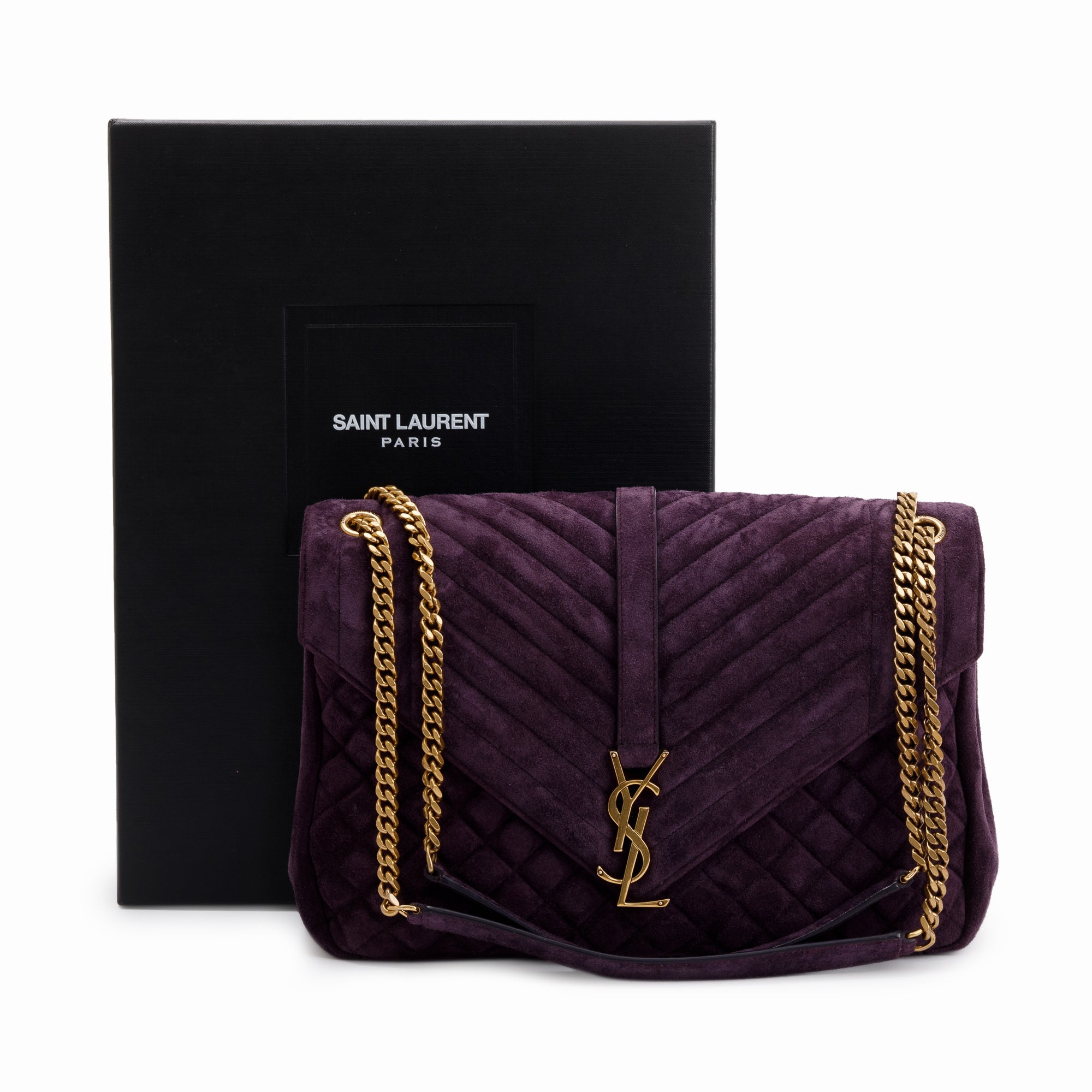Envelope Ysl Velvet Crossbody Saint Laurent Large Purple Suede