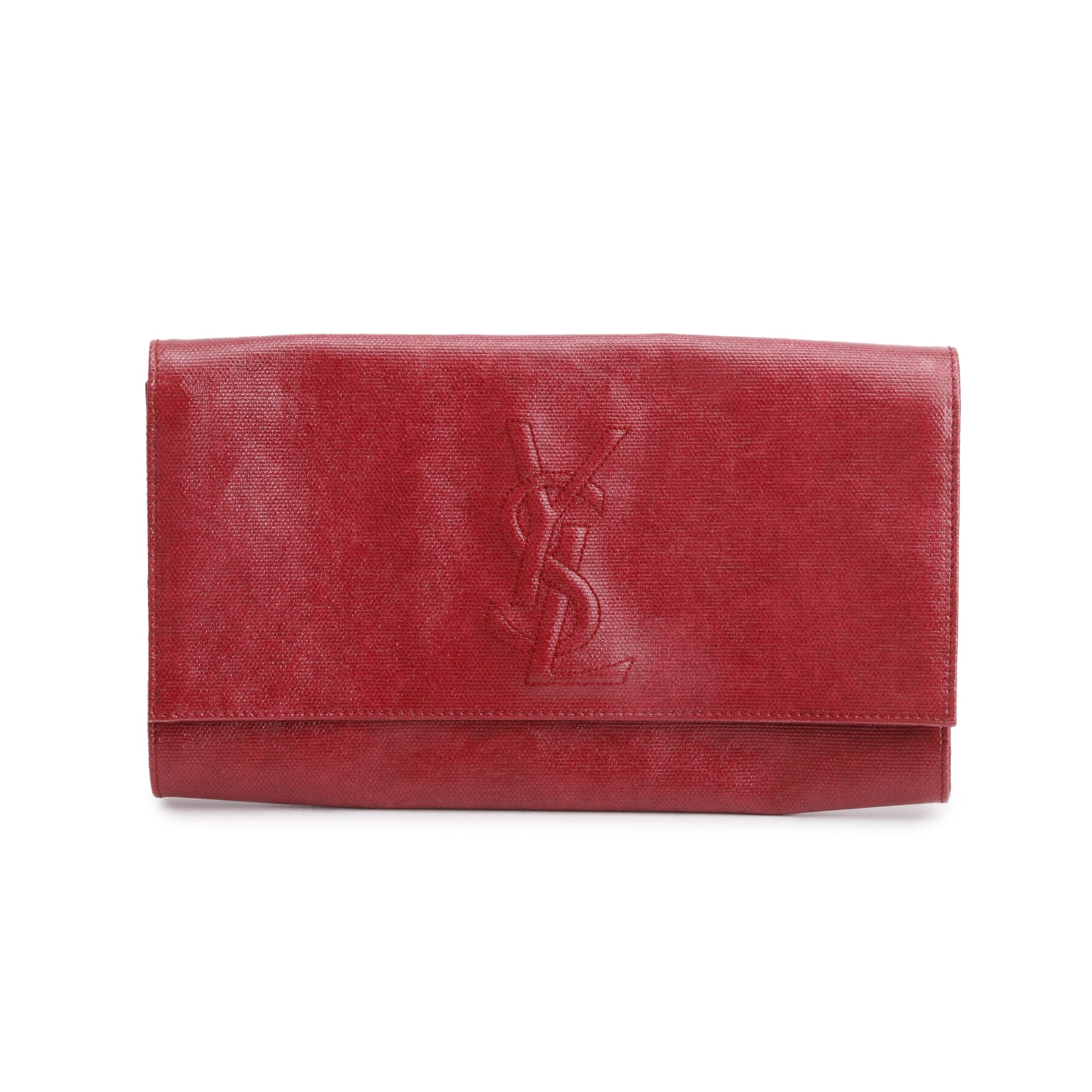 Saint Laurent Large Red Patent Leather Belle de Jour Clutch