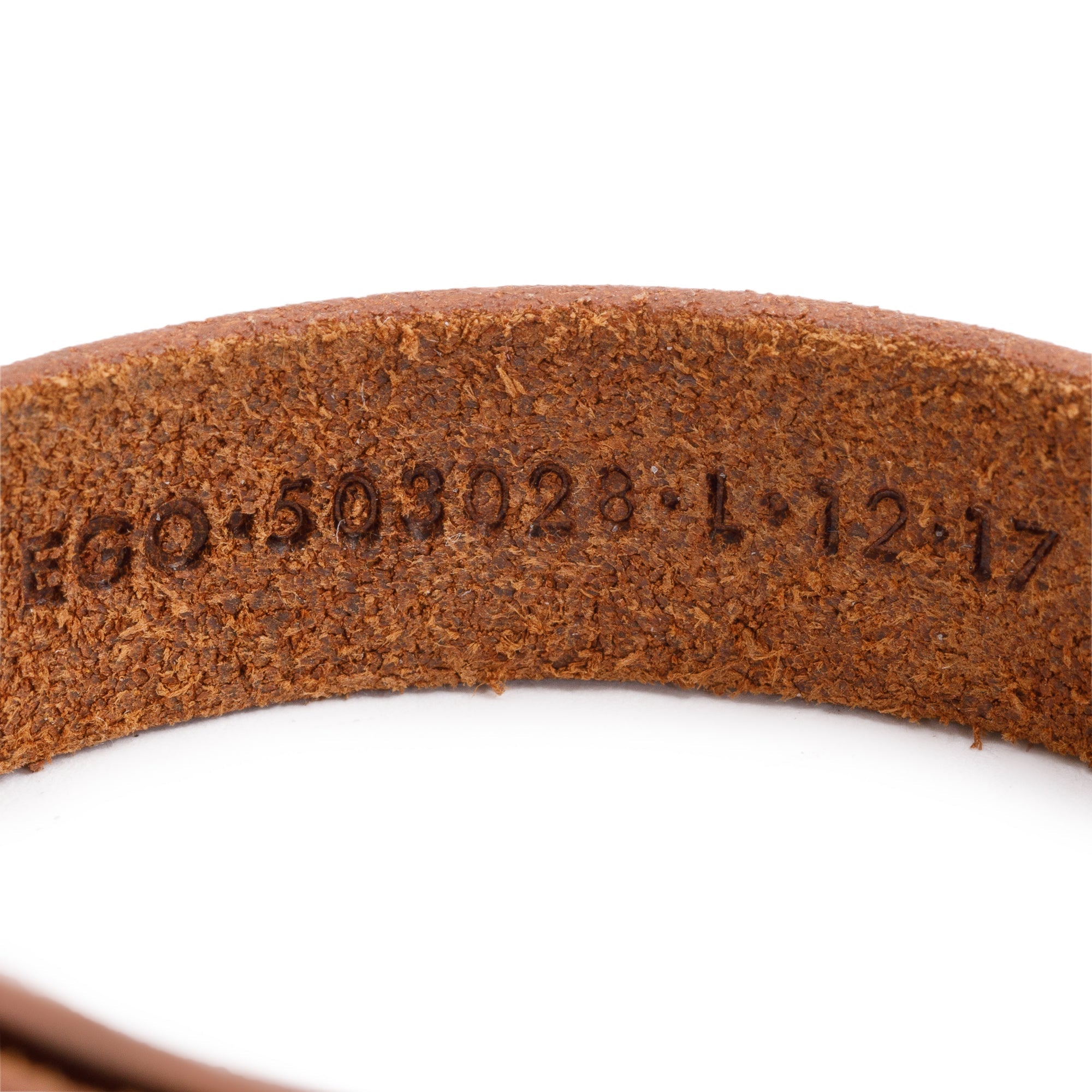 Saint Laurent Logo-Embossed Brown Leather Bracelet w/ Box