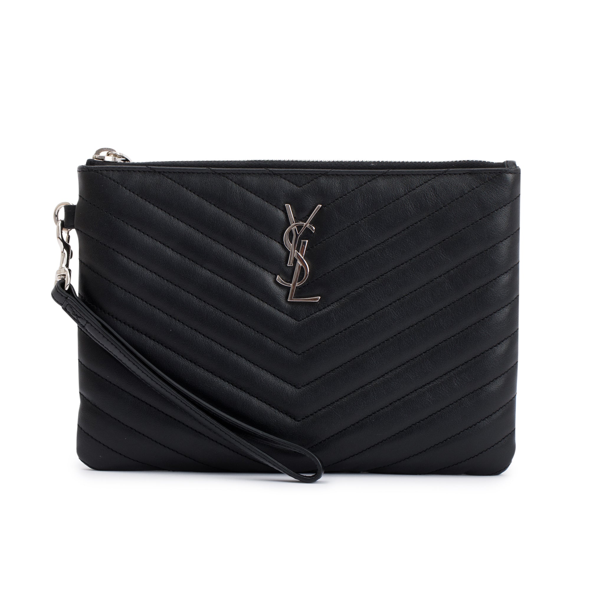 Saint Laurent Matelasse Cassandre Wrist Pouch w/ Box