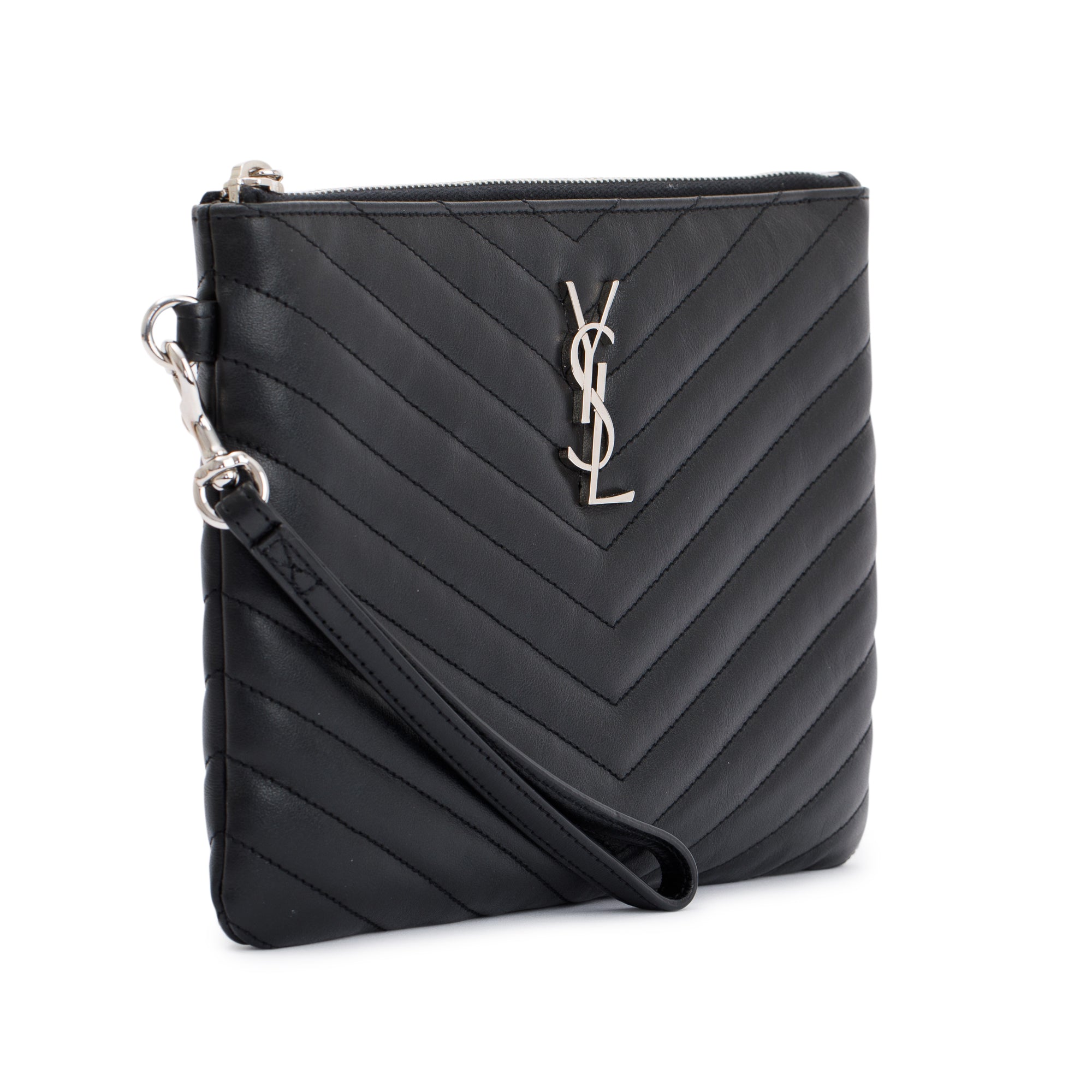 Saint Laurent Matelasse Cassandre Wrist Pouch w/ Box