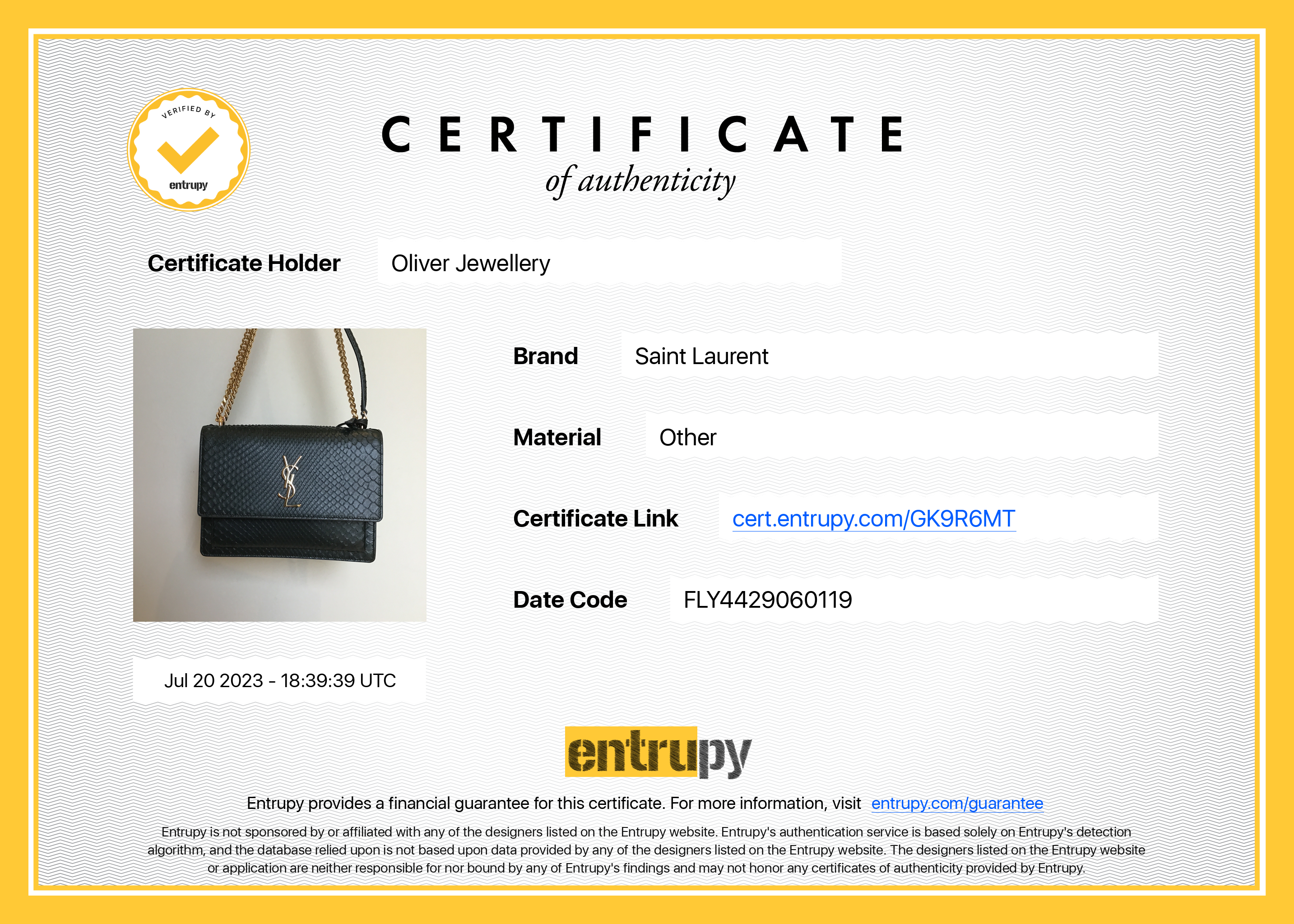 Saint Laurent Medium Python Sunset Bag