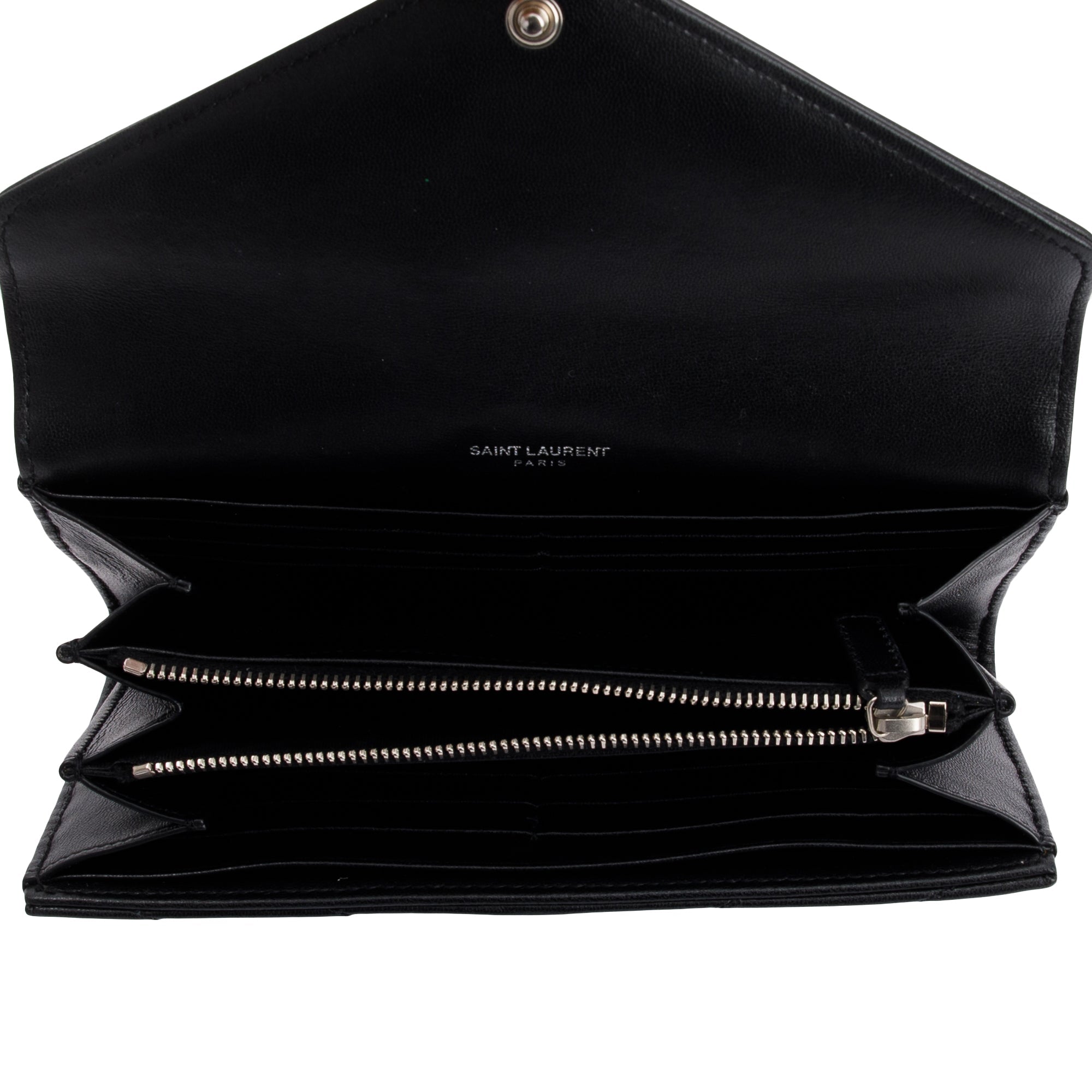 Saint Laurent Monogram Matelasse Envelope Wallet w/ Box
