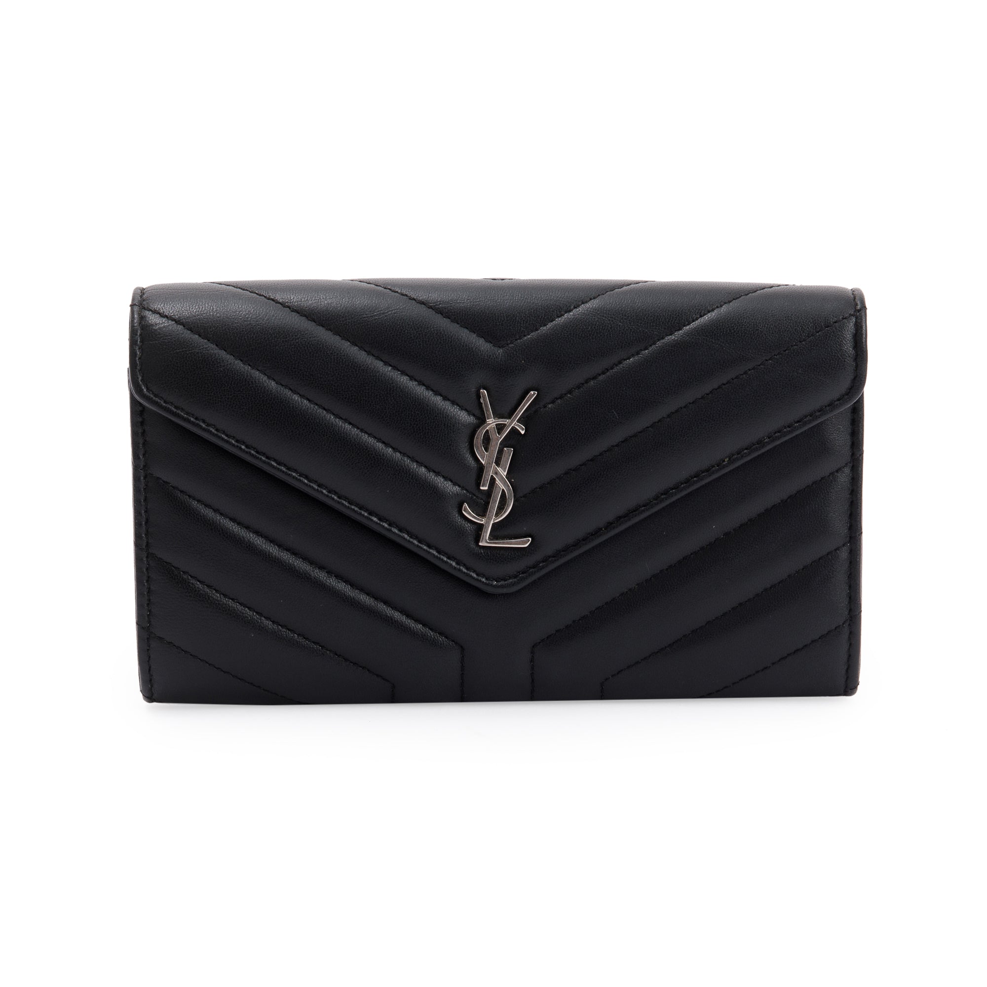 Saint Laurent Monogram Matelasse Envelope Wallet w/ Box