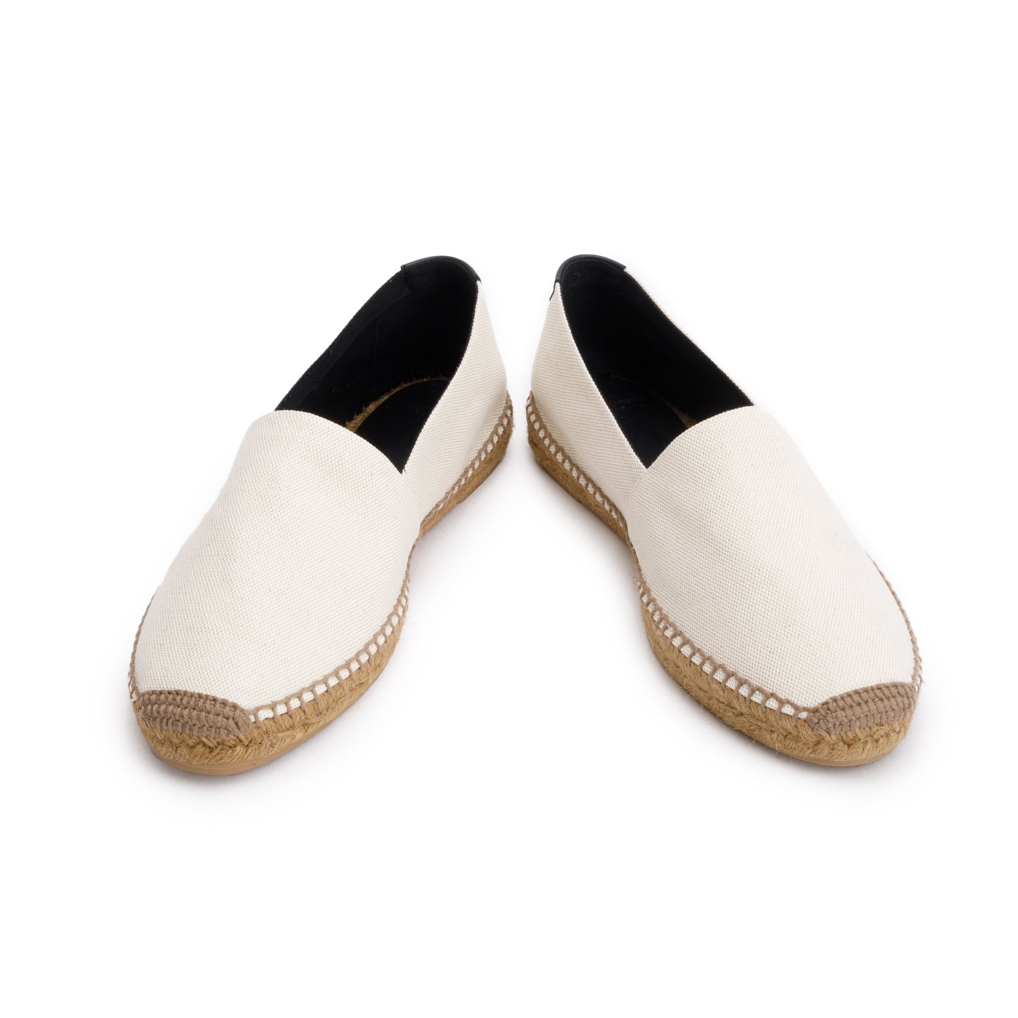 Saint Laurent Natural Beige Canvas Espadrilles, Size 45 w/ Box