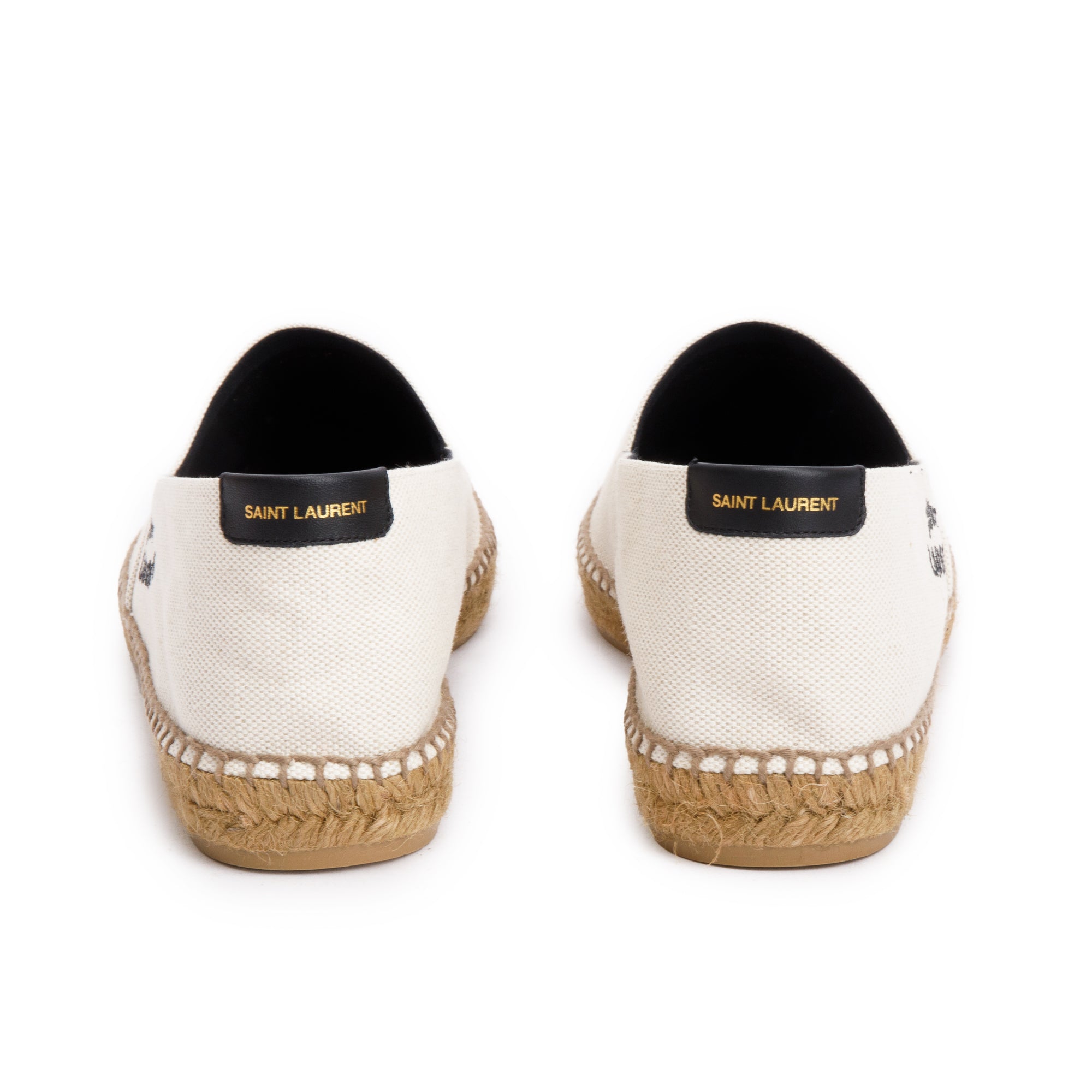 Saint Laurent Natural Beige Canvas Espadrilles, Size 45 w/ Box