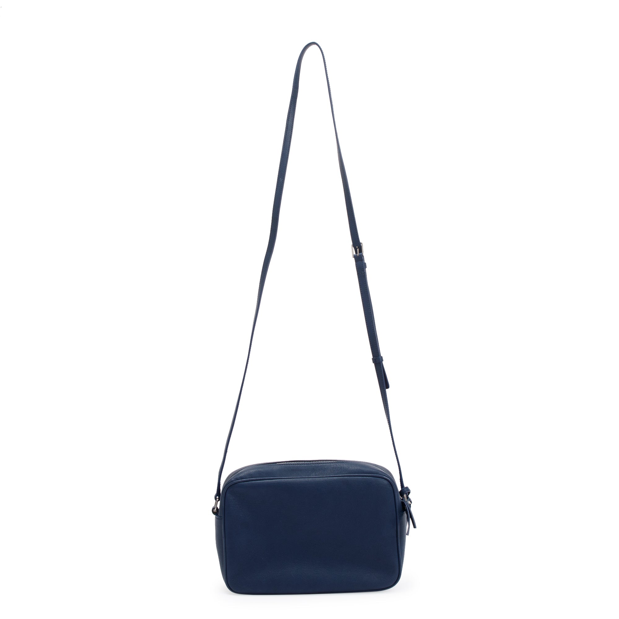 Saint Laurent Navy Calfskin Leather Small Lou Camera Bag