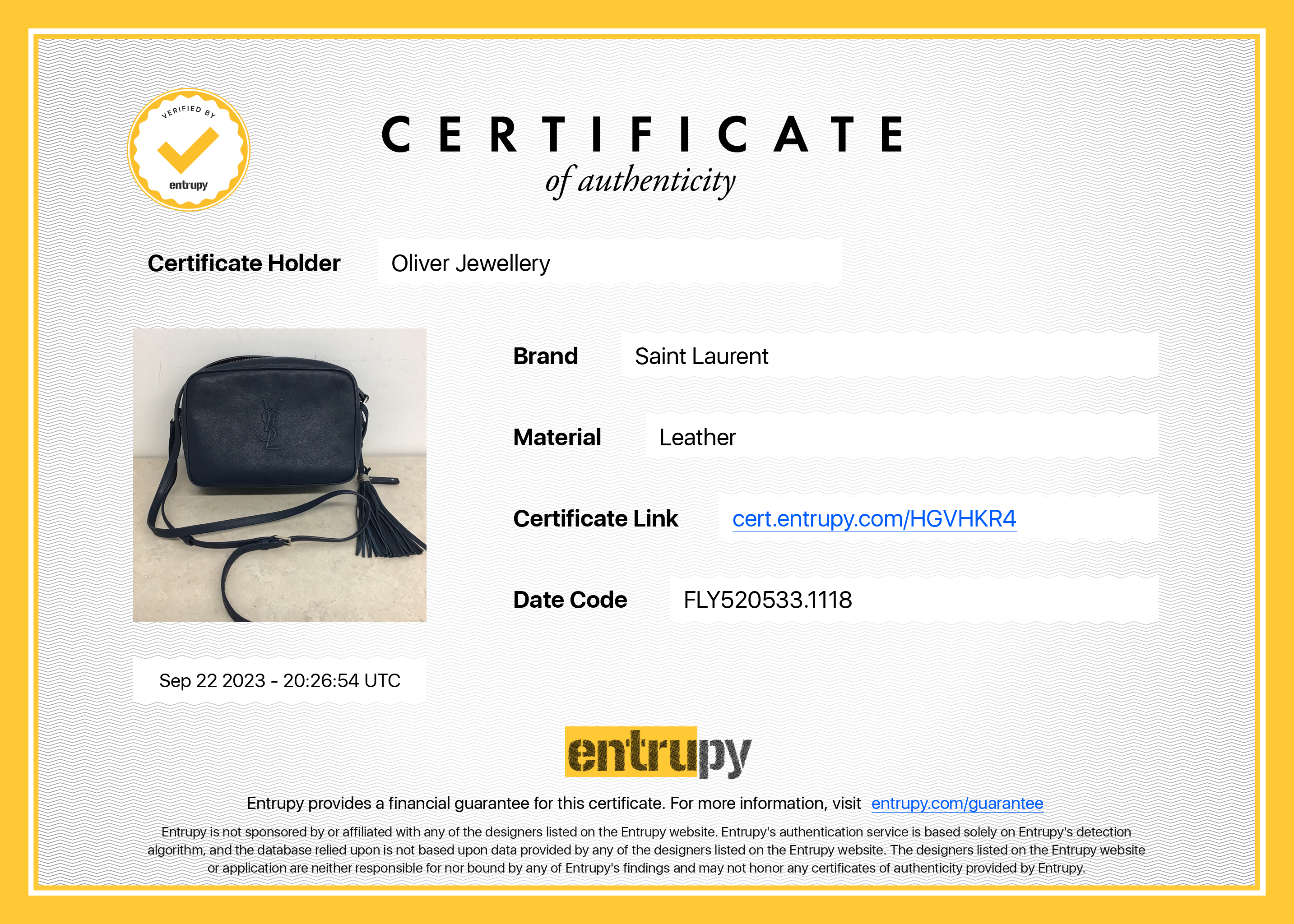 Saint Laurent Navy Calfskin Leather Small Lou Camera Bag