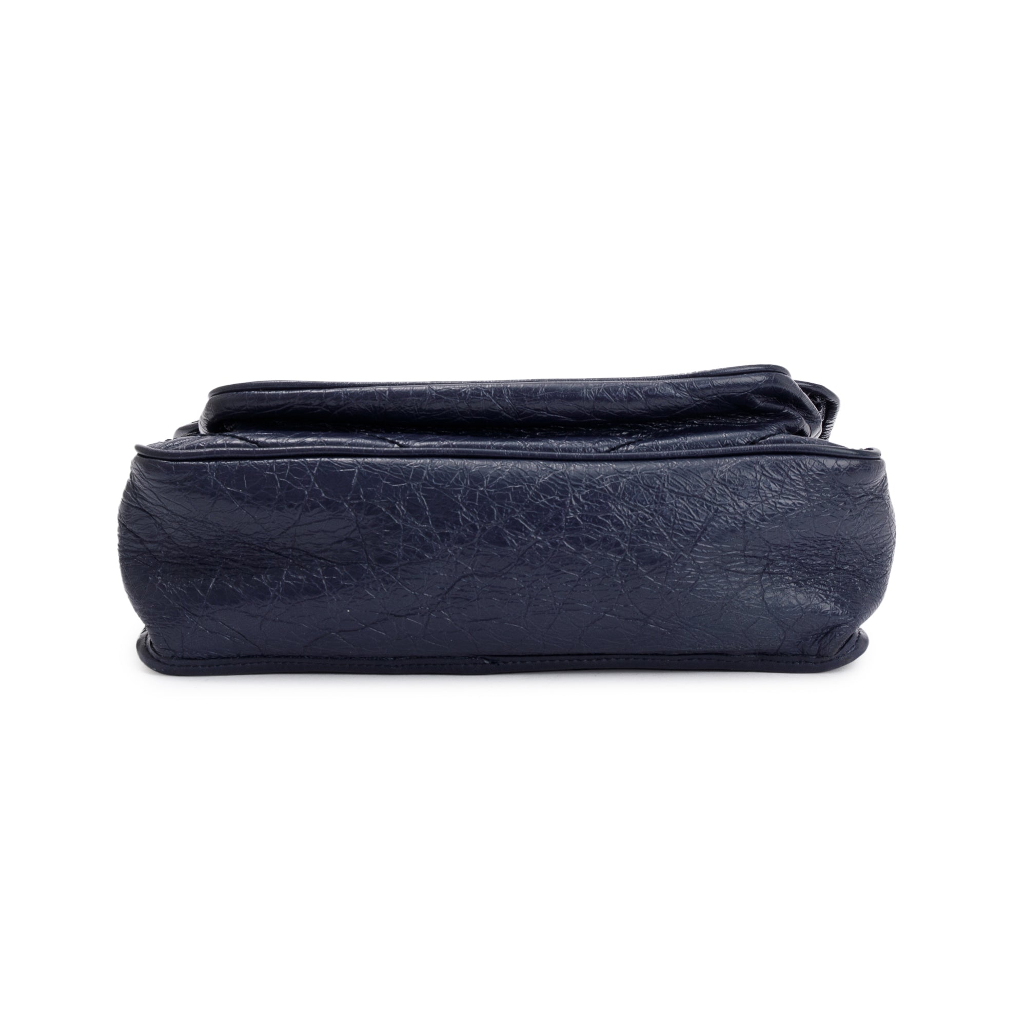 Saint Laurent Navy Crinkled Calfskin Leather Medium Niki Shoulder Bag