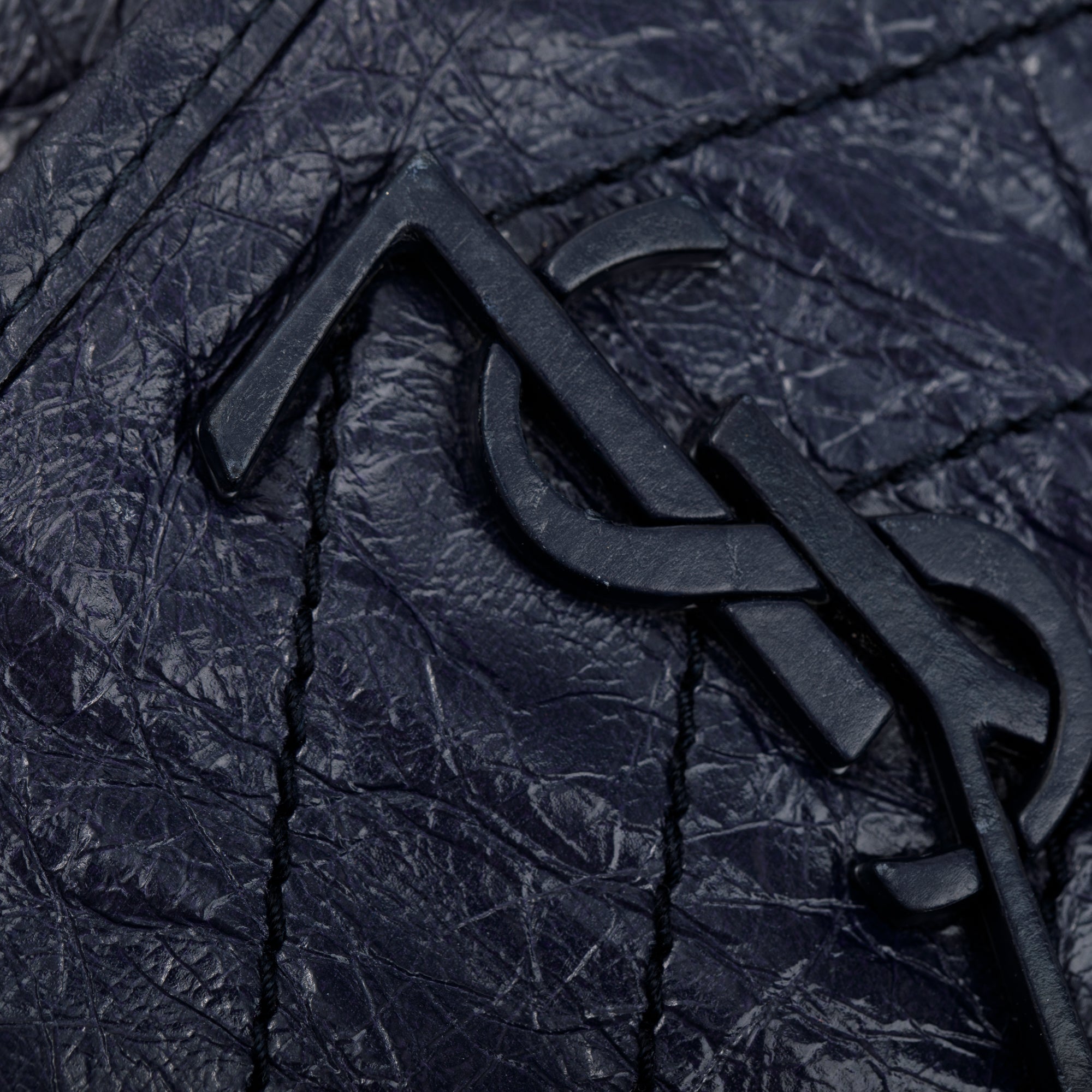 Saint Laurent Navy Crinkled Calfskin Leather Medium Niki Shoulder Bag