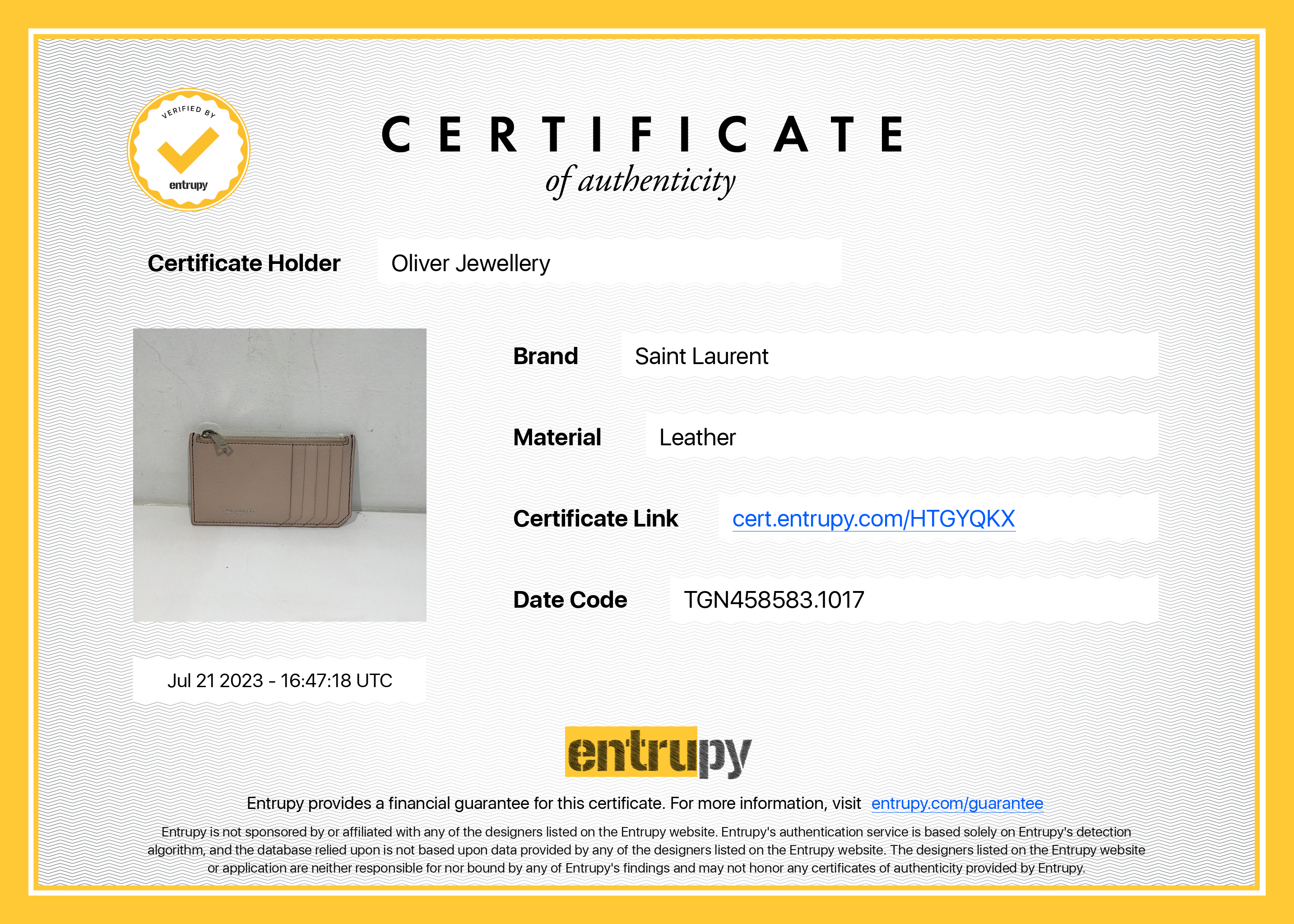 Saint Laurent Paris Fragments Zipped Card Case w/ Box