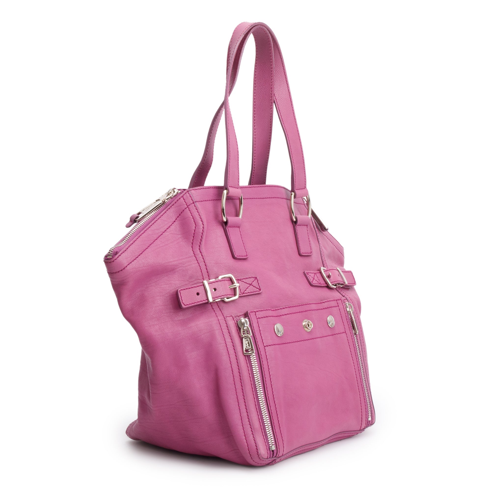 Saint Laurent Pink Calfskin Leather Small Downtown Tote