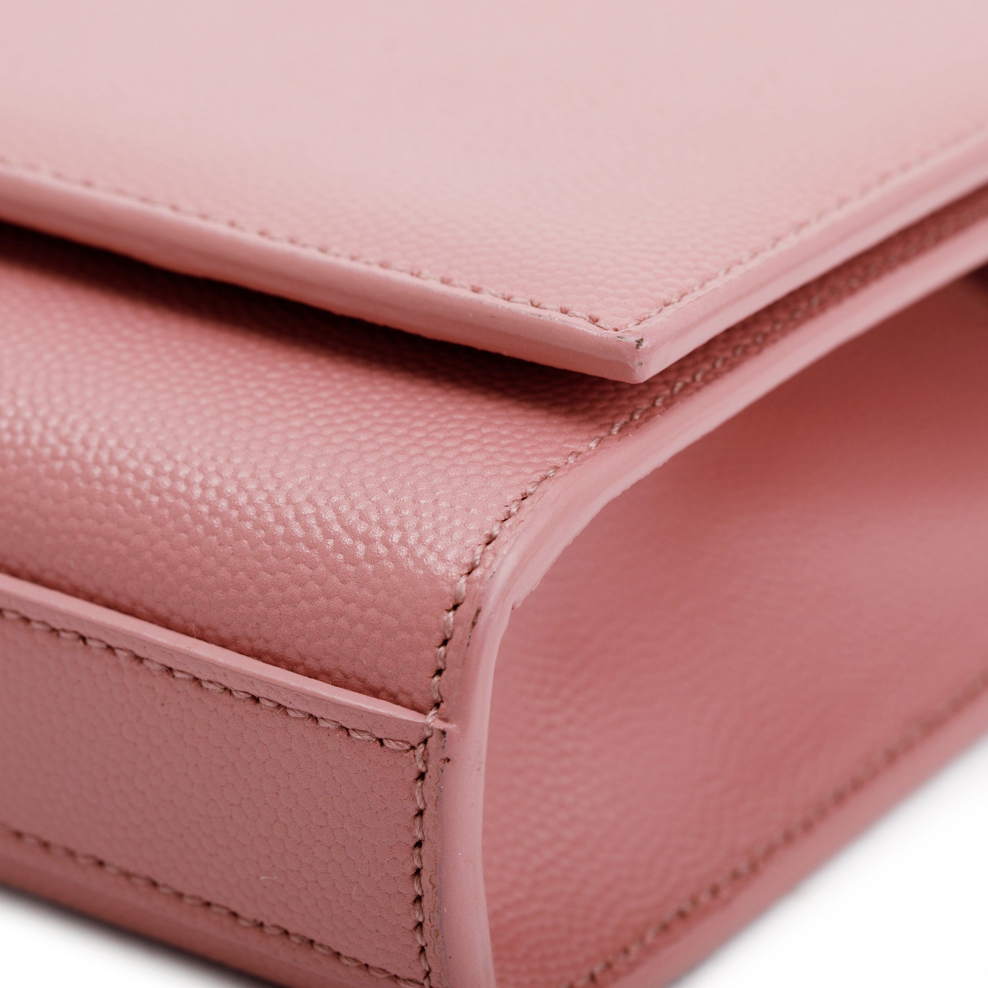 Saint Laurent Pink Grain De Poudre Kate Clutch