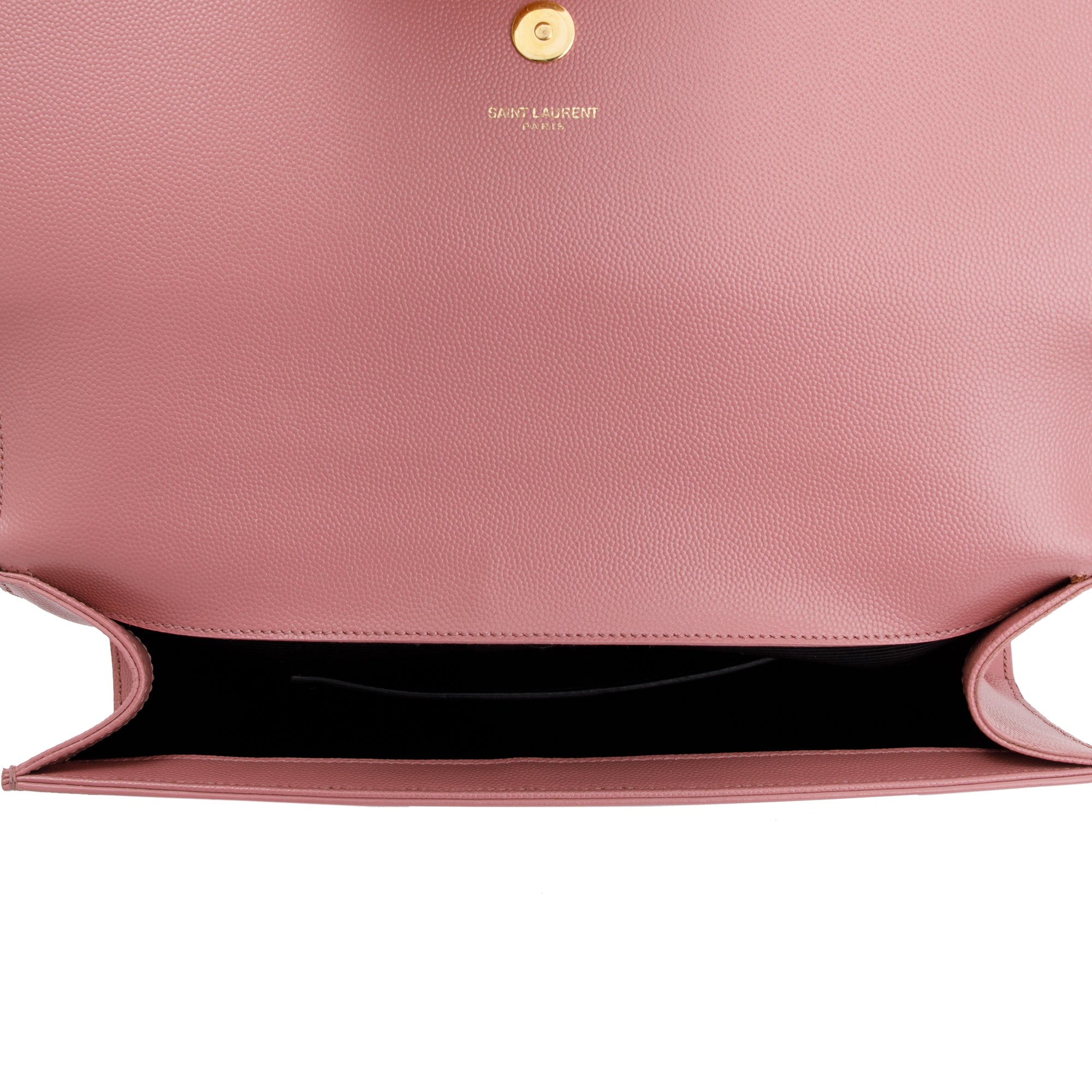 Saint Laurent Pink Grain De Poudre Kate Clutch