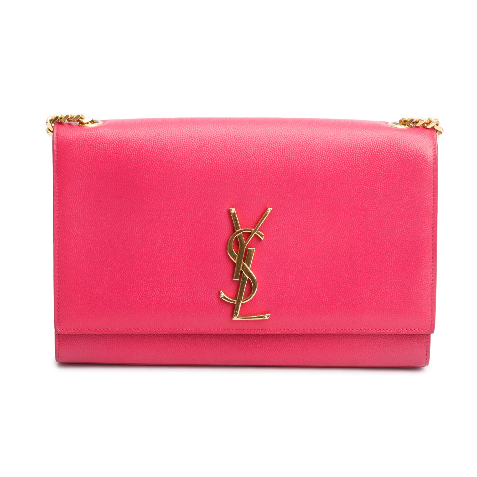 Saint Laurent Pink Grain De Poudre Leather Medium Kate Bag