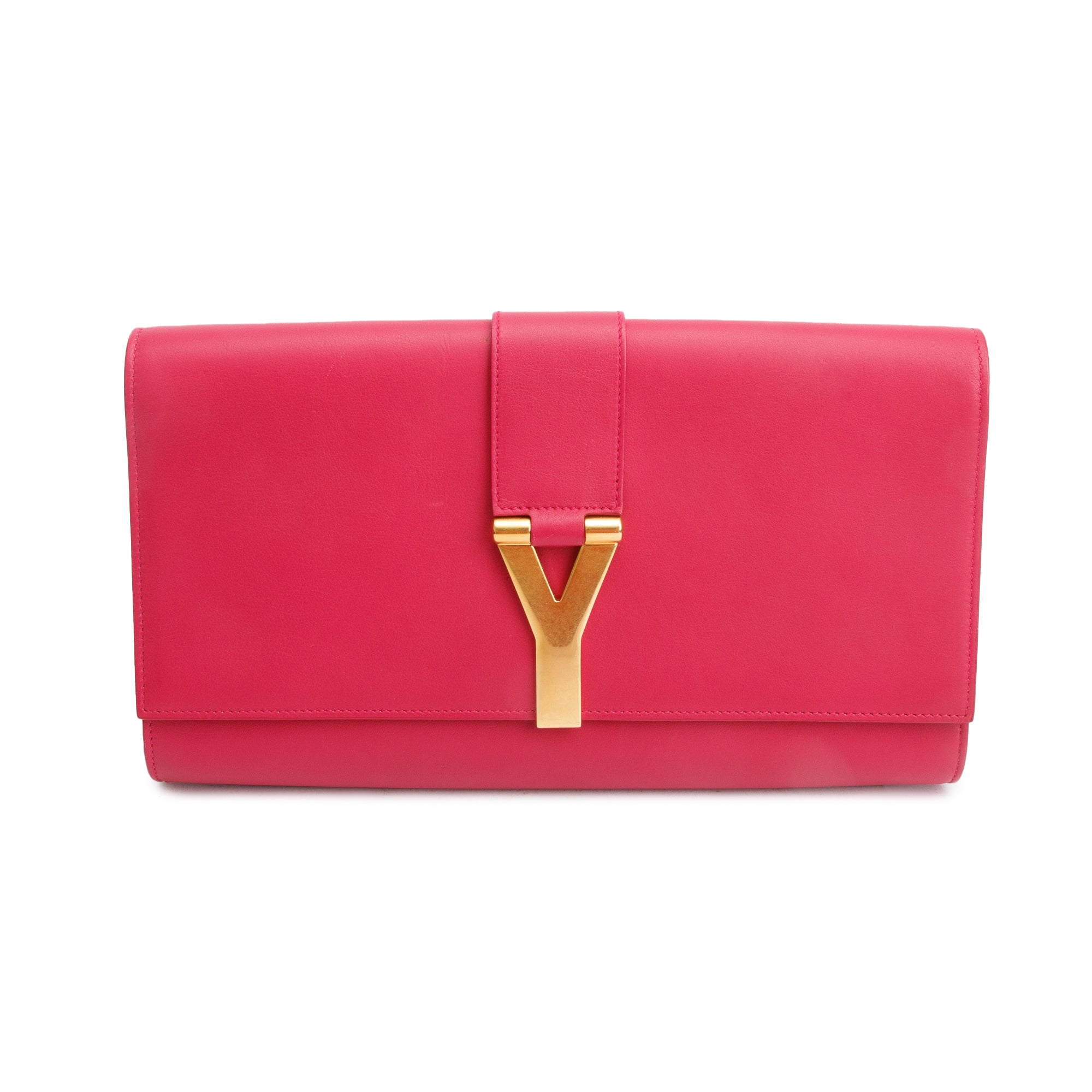 Saint Laurent Pink Leather Classic Y Ligne Clutch