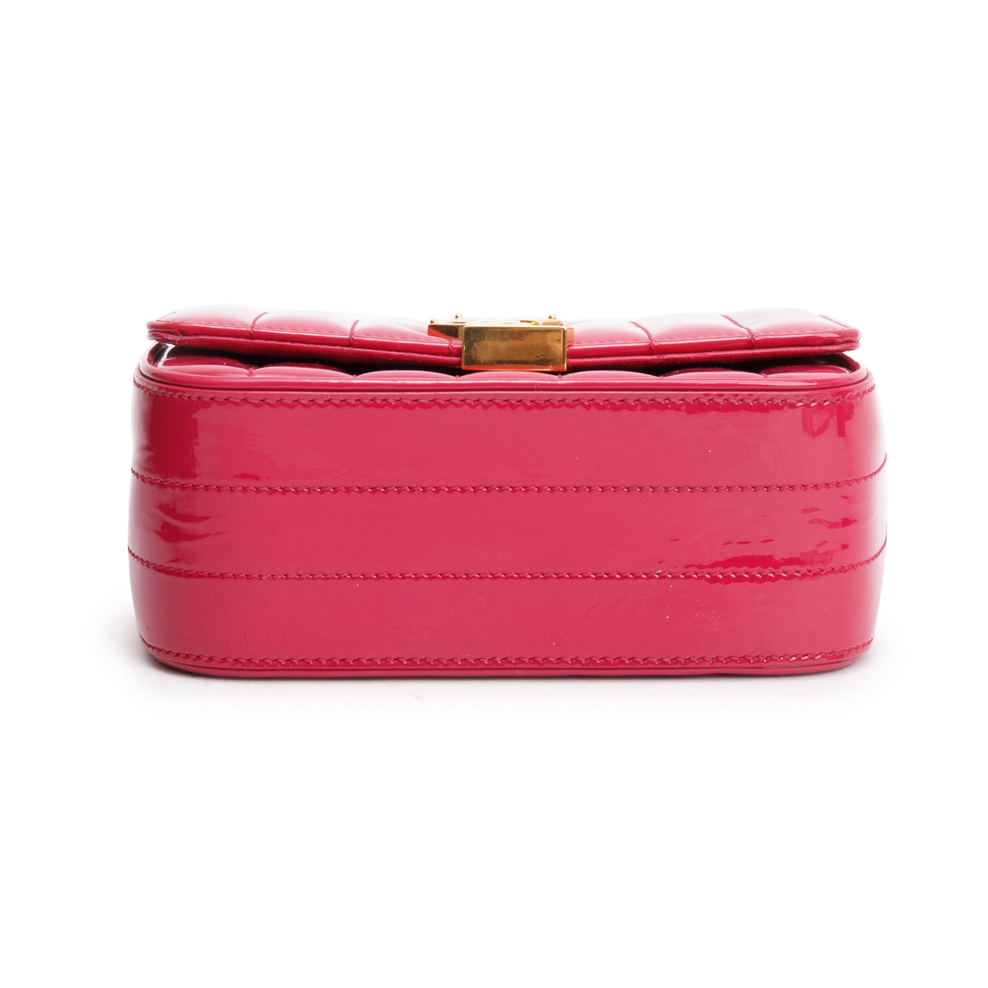 Saint Laurent Pink Patent Leather Small Monogram Vicky Chain Bag