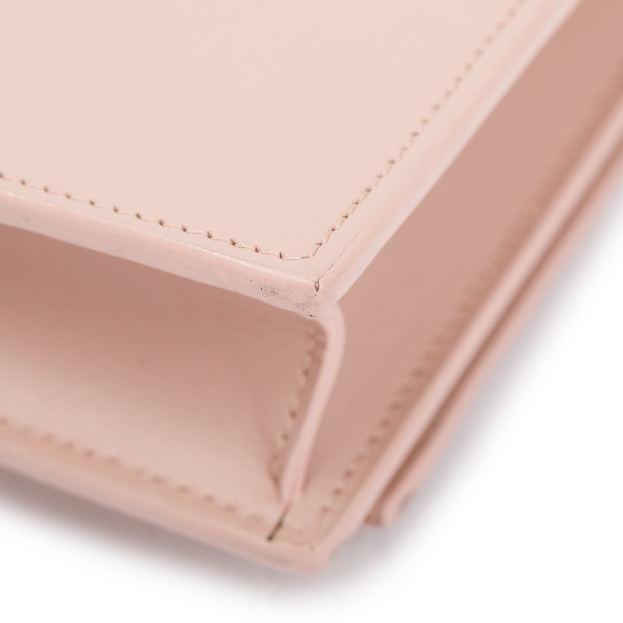 Saint Laurent Pink Smooth Calfskin Leather Small Classic Monogram Kate Tassel Chain Bag w/ Box