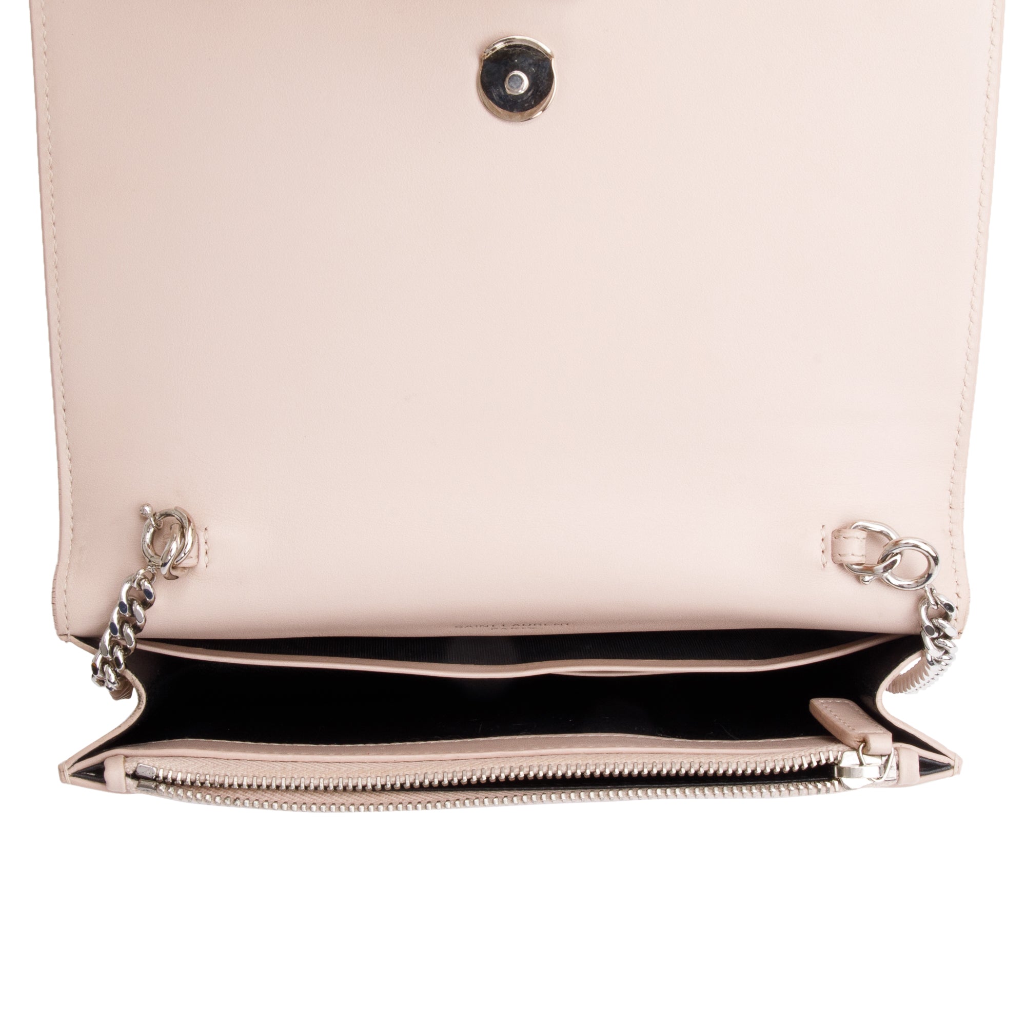 Saint Laurent Pink Smooth Leather Small Classic Monogram Kate Tassel Chain Bag