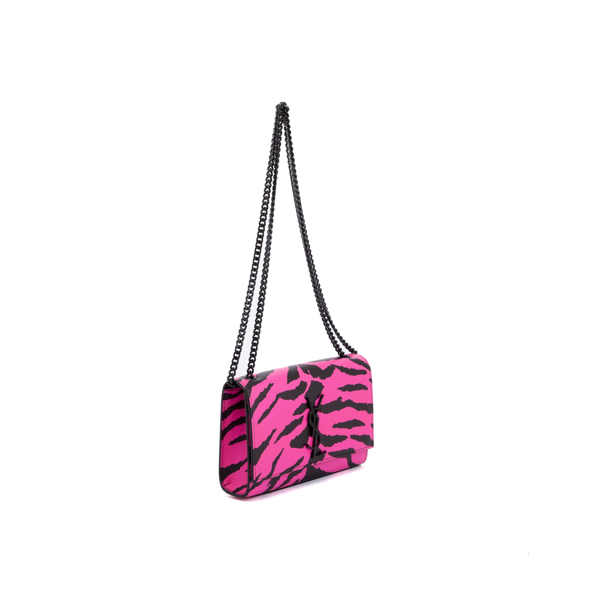 Saint Laurent Pink Zebra Print Monogram Small Kate Bag