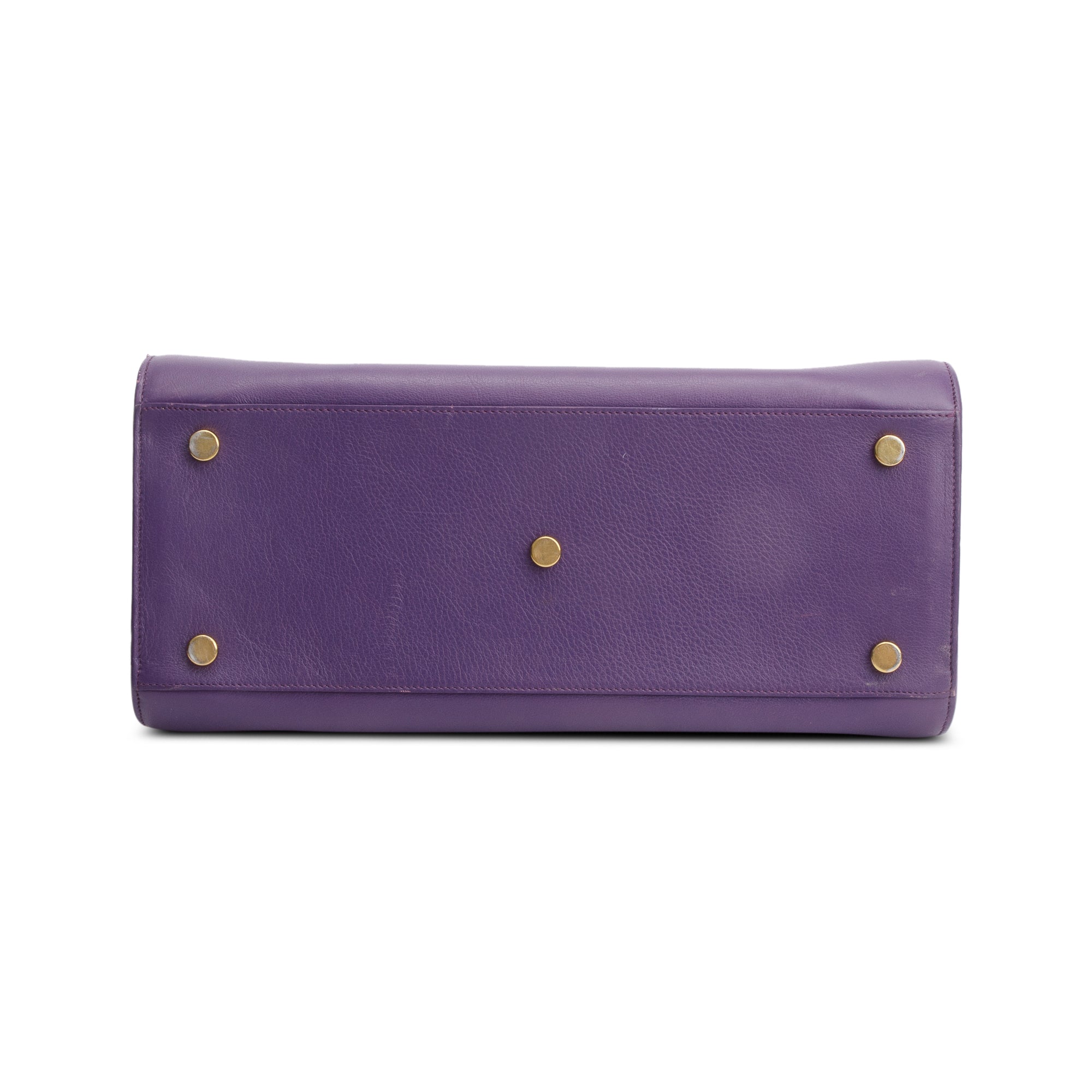 Saint Laurent Purple Calfskin Leather Small Sac De Jour w/ Strap