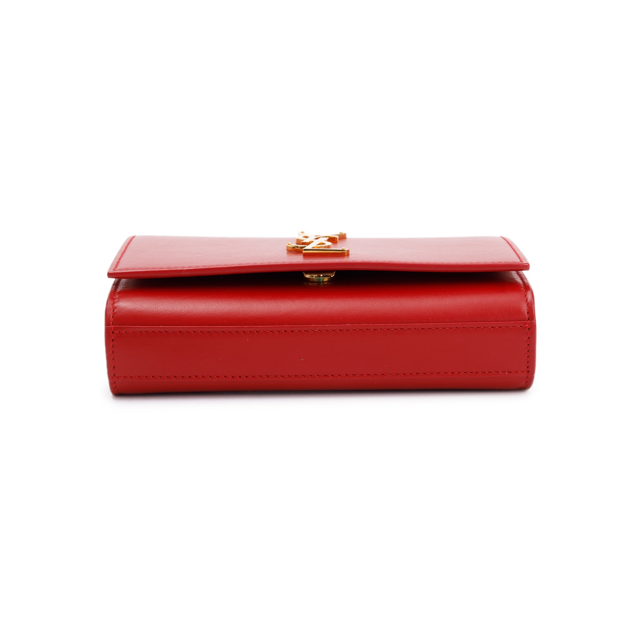 Saint Laurent Red Calfskin Leather Kate Belt Bag