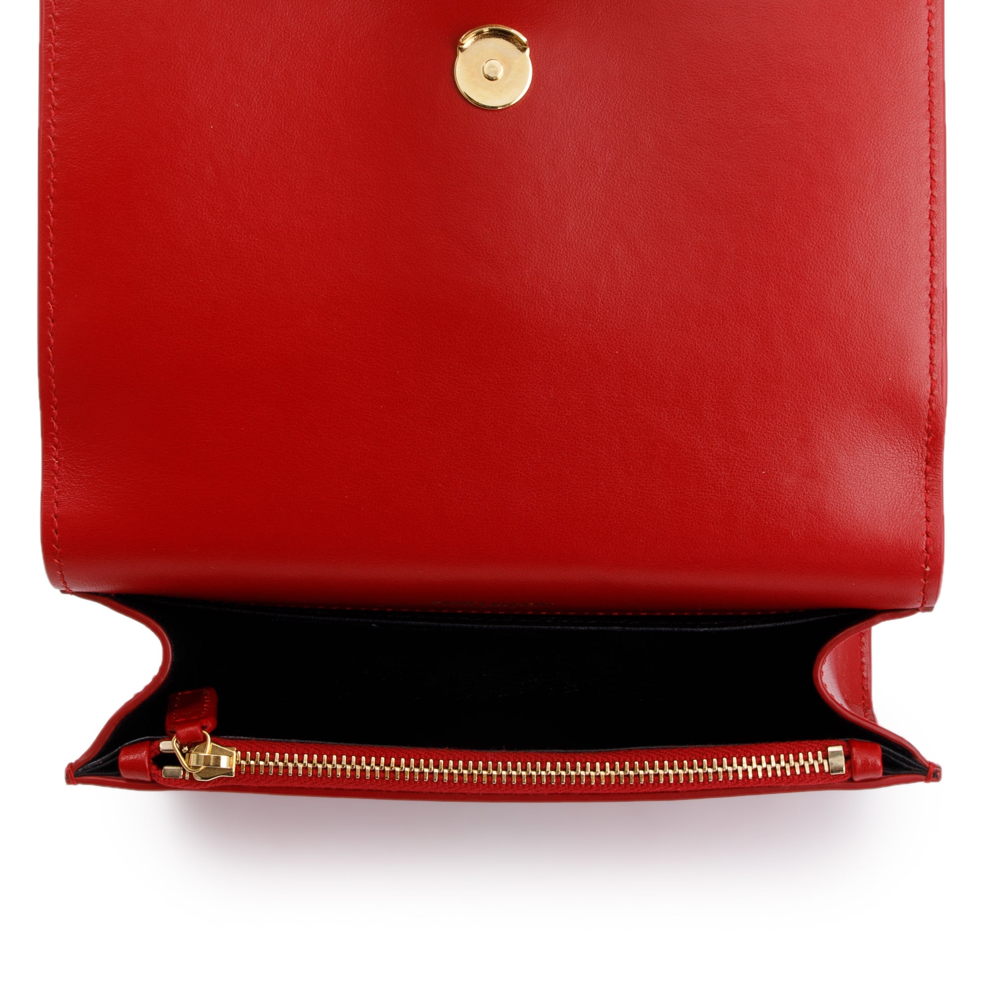 Saint Laurent Red Calfskin Leather Kate Belt Bag