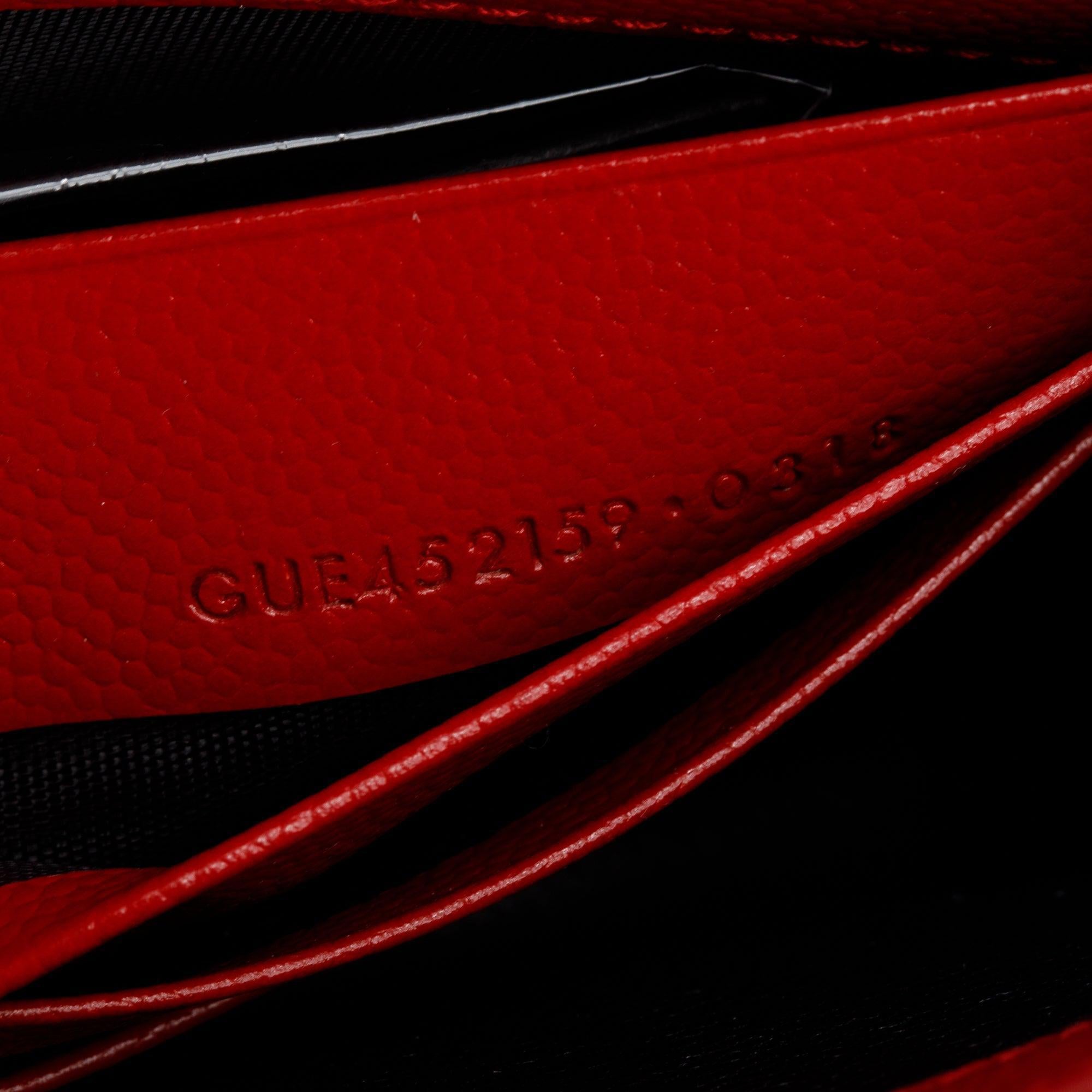 Saint Laurent Red Grain De Poudre Leather Kate Tassel Wallet on Chain