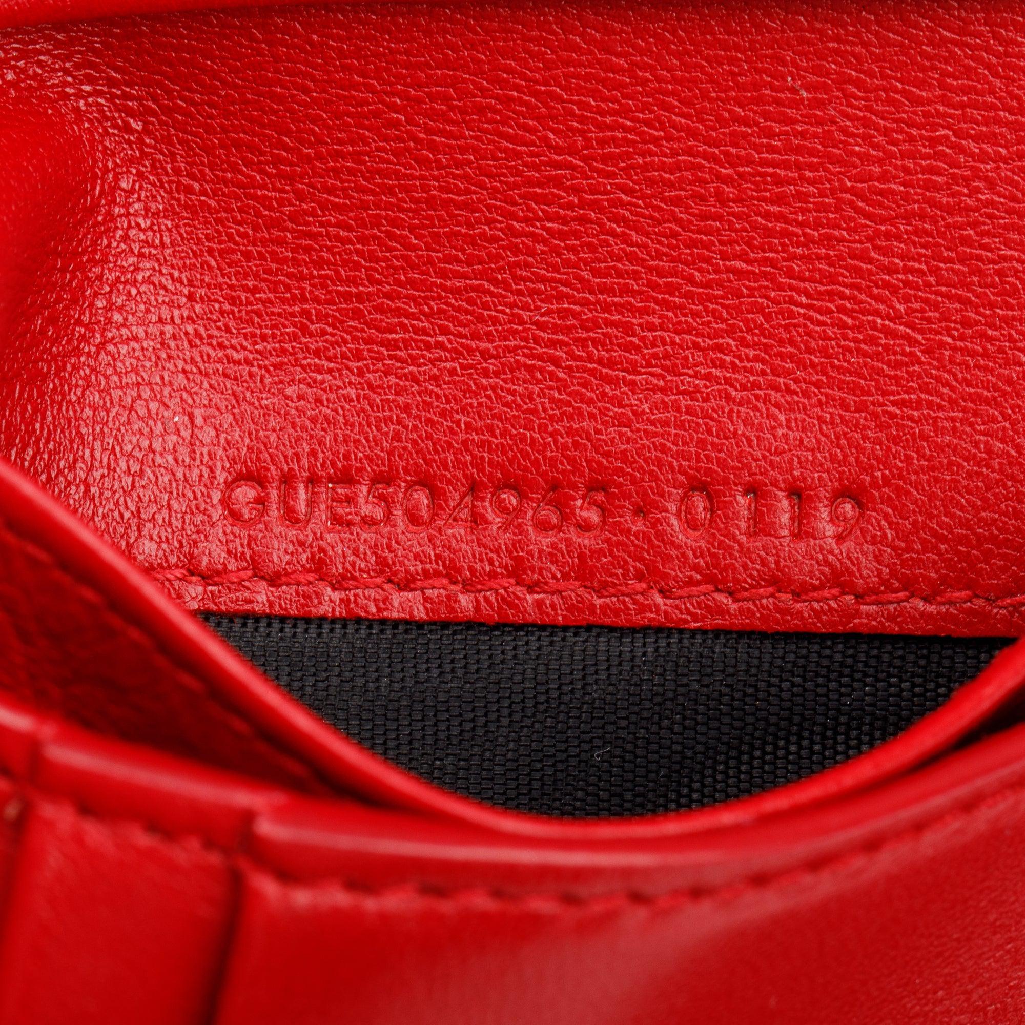 Saint Laurent Red Leather Compact Loulou Wallet w/ Box & Receipt