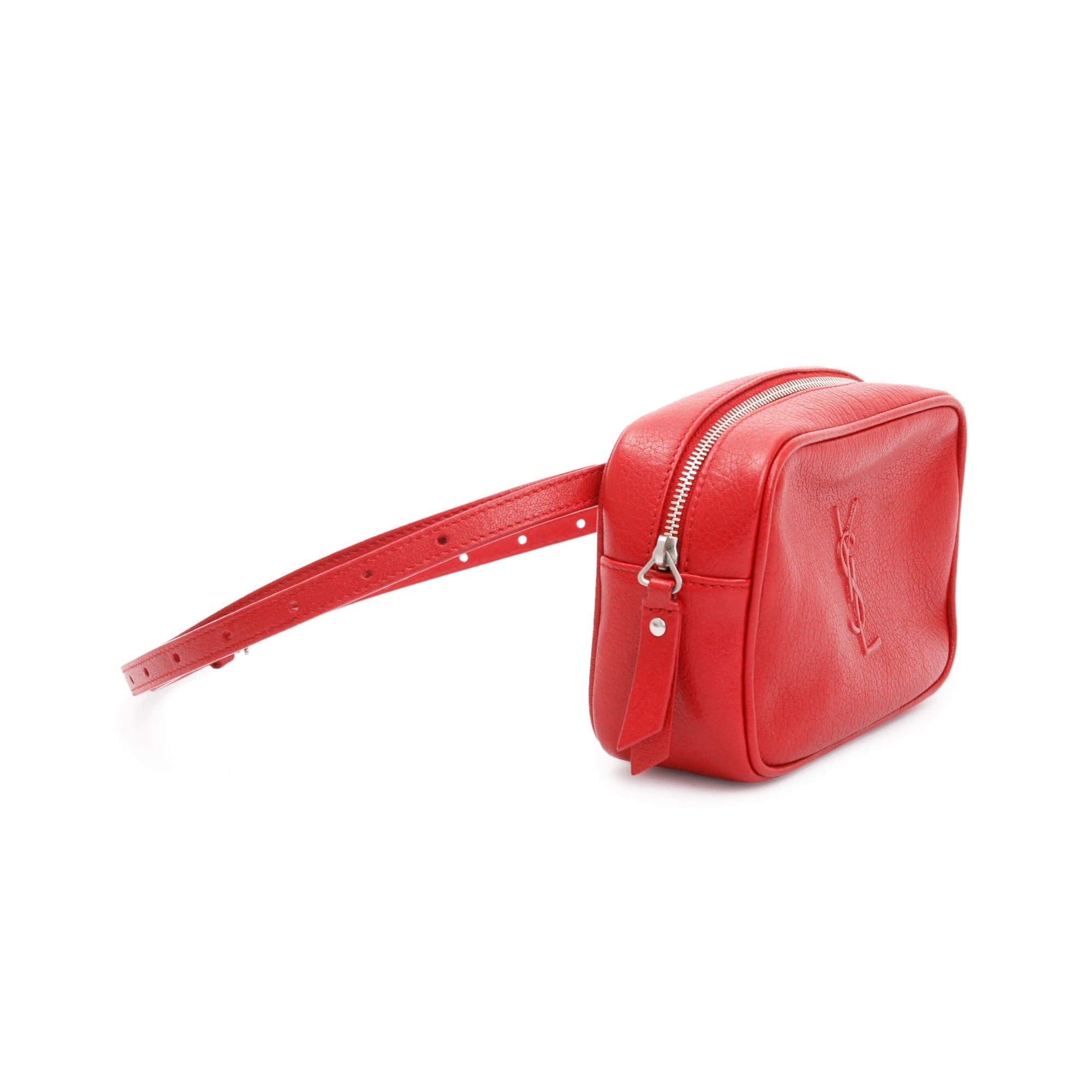 Saint Laurent Red Leather Lou Belt Bag