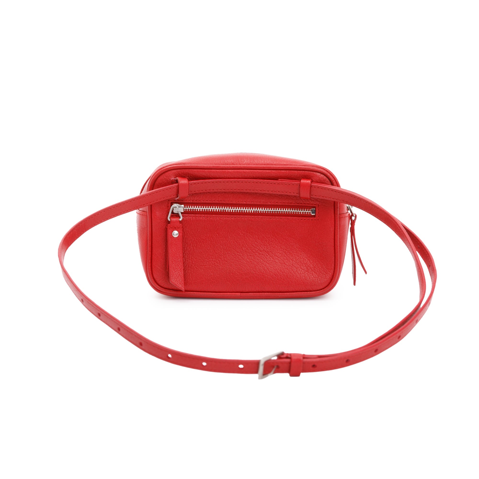 Saint Laurent Red Leather Lou Belt Bag