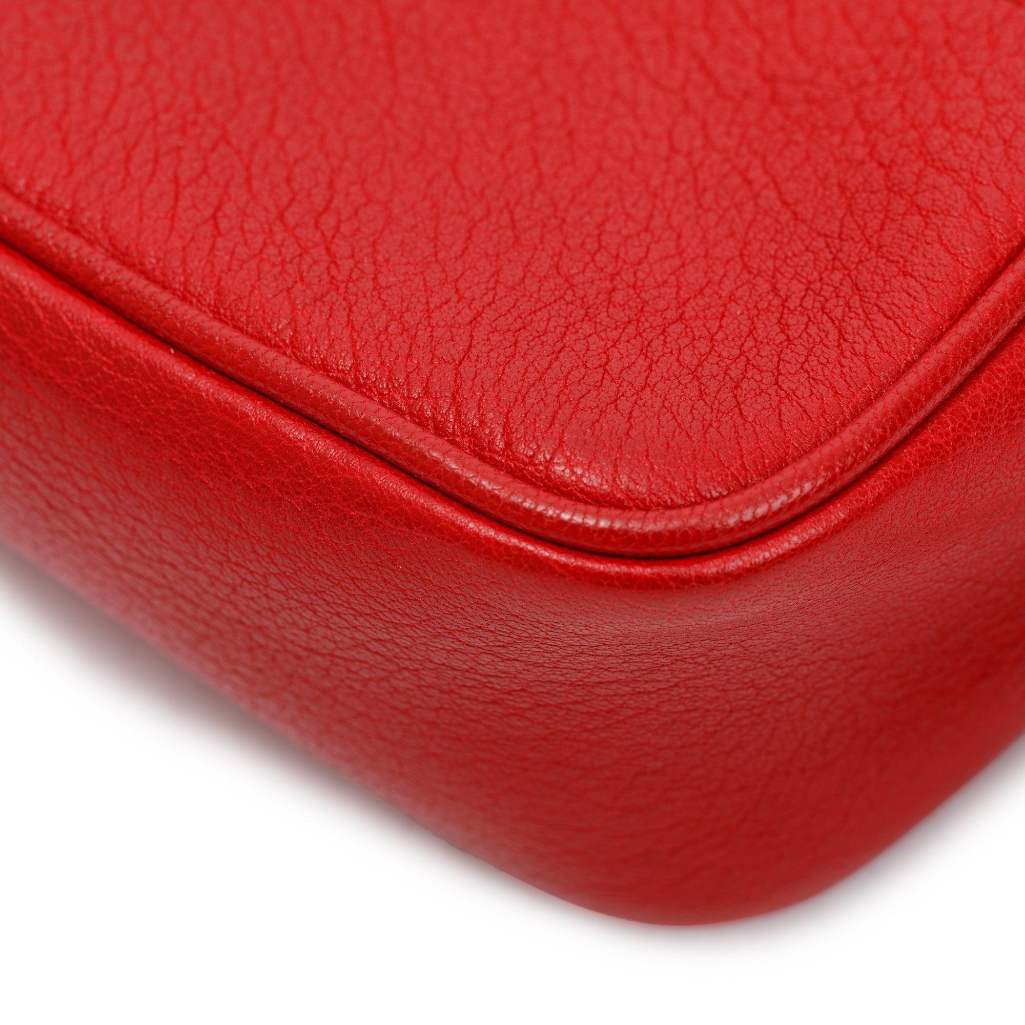 Saint Laurent Red Leather Lou Belt Bag